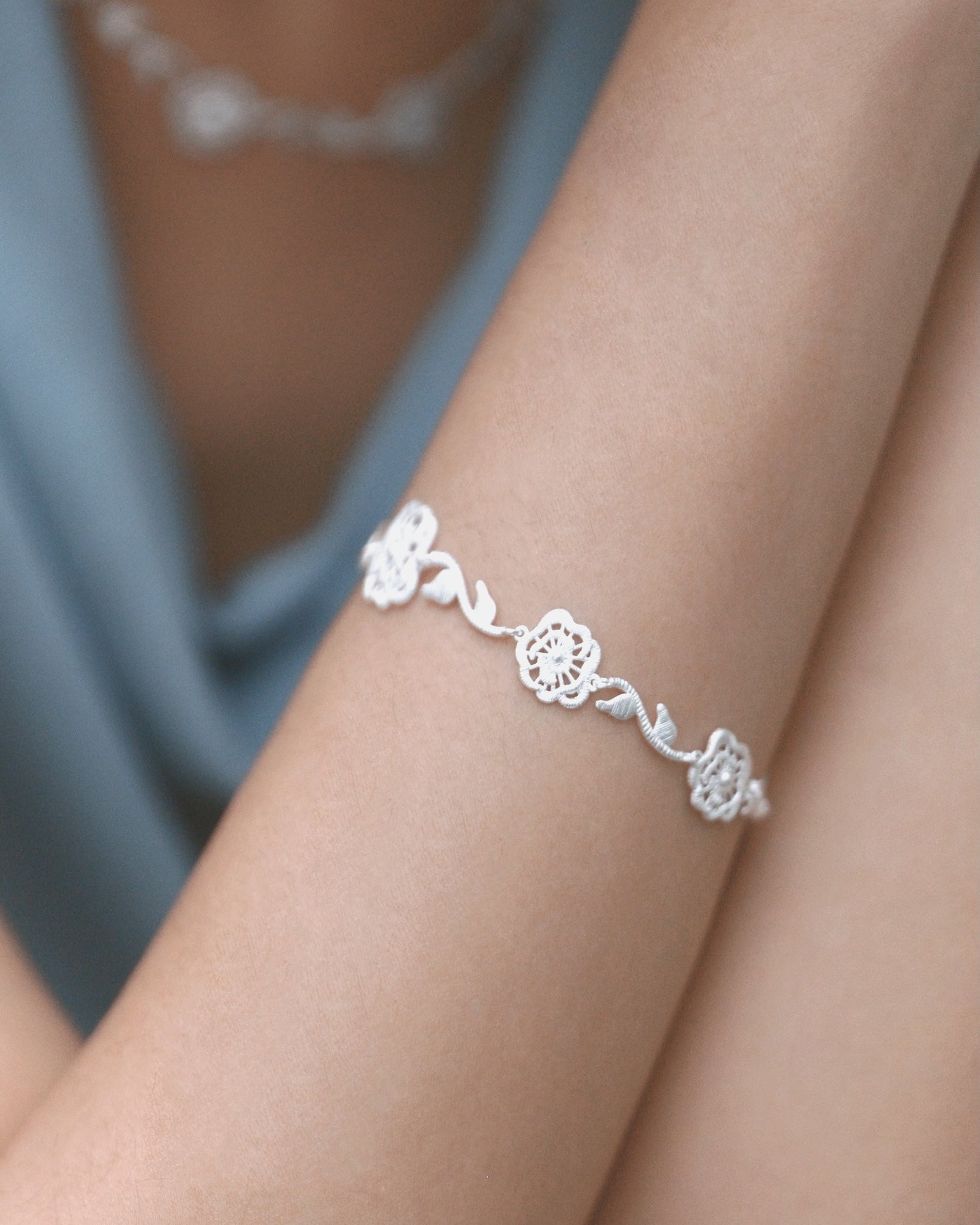 Thorned Rose Bracelet - Silver