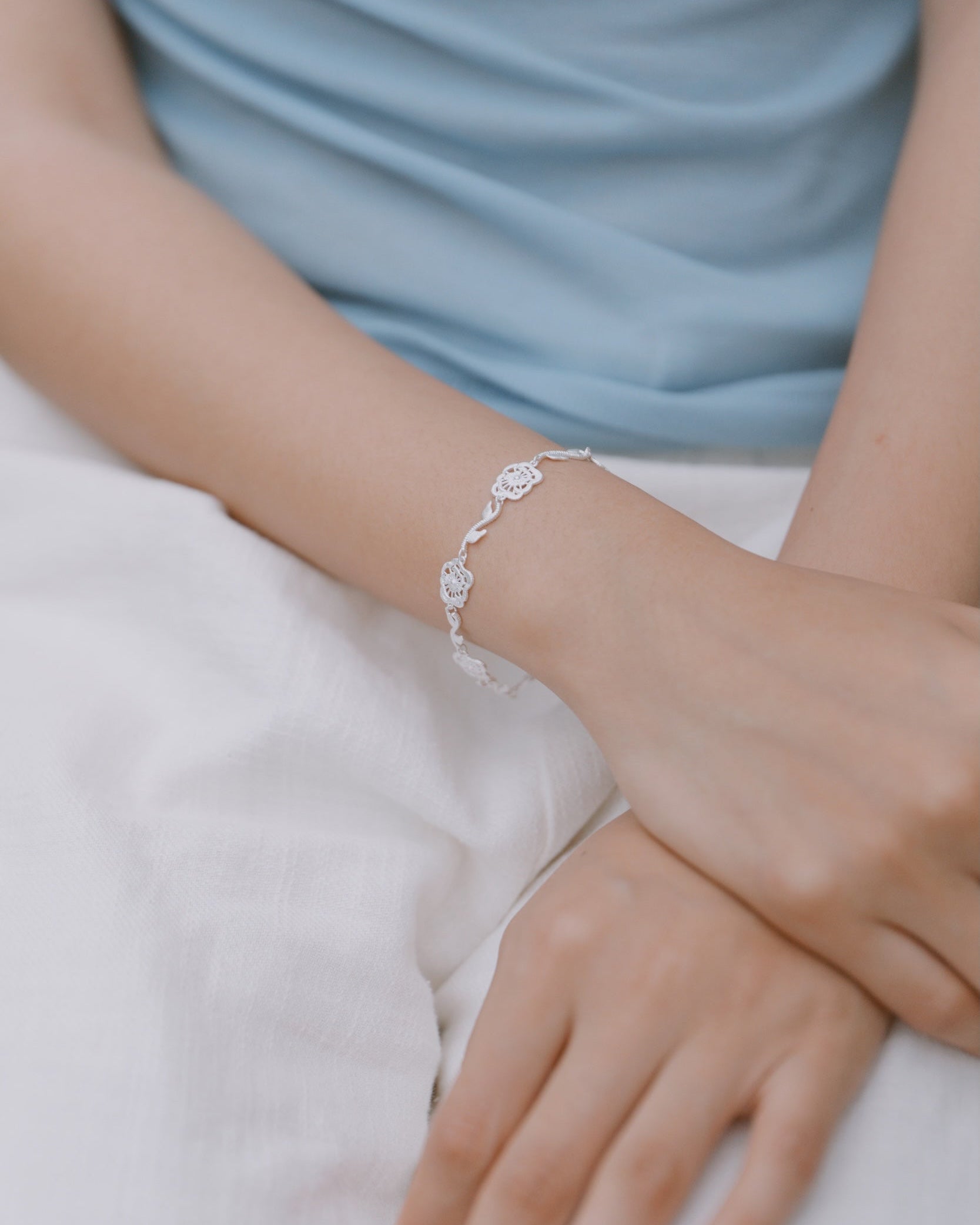 Thorned Rose Bracelet - Silver