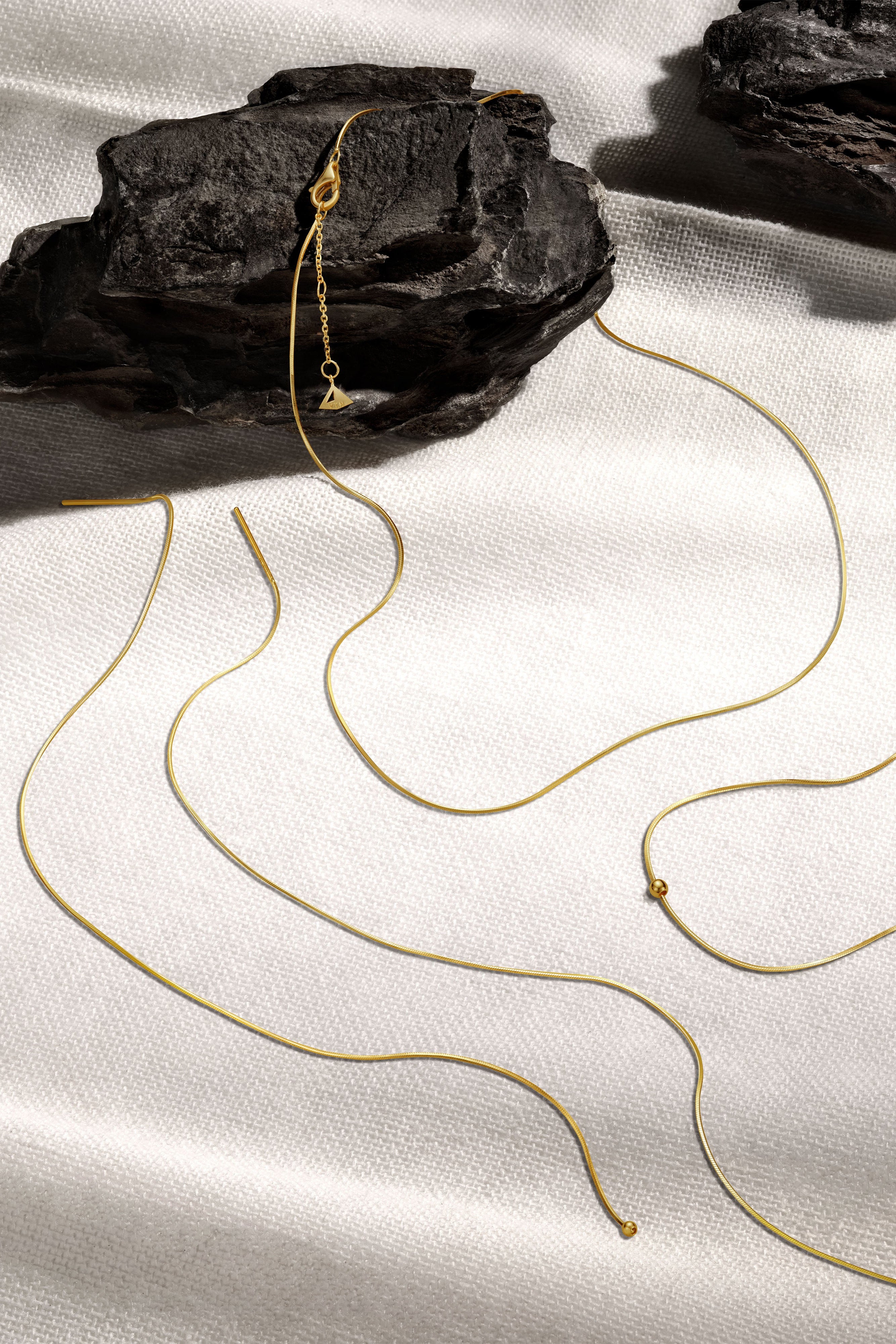 Ultra Thin Silk Necklace - 18K Solid Gold - YIN Fine Jewelry - Chinese Modern Gold Jewelry