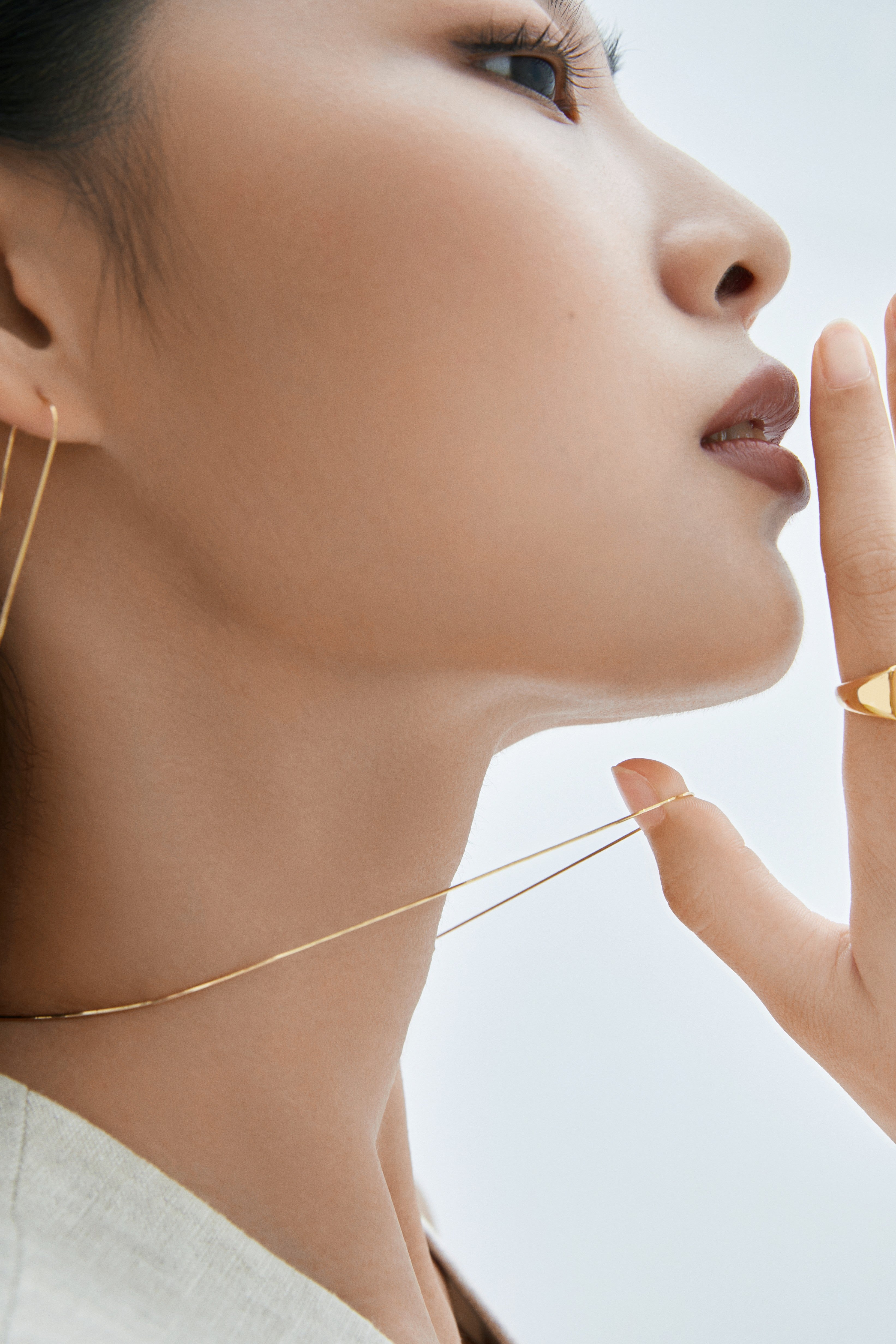 Ultra Thin Silk Necklace - 18K Solid Gold - YIN Fine Jewelry - Chinese Modern Gold Jewelry