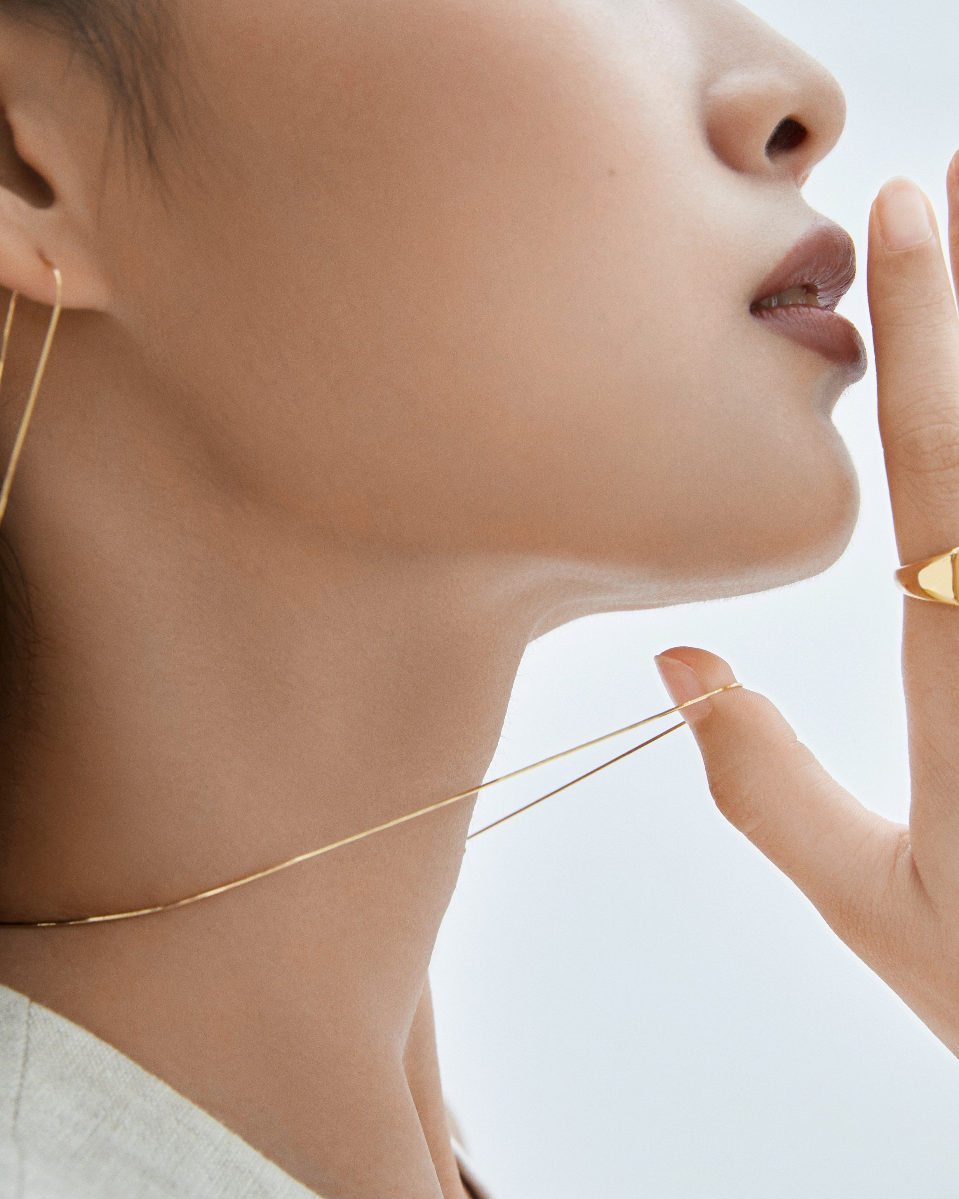 Ultra Thin Silk Necklace - 18K Solid Gold - YIN Fine Jewelry - Chinese Modern Gold Jewelry
