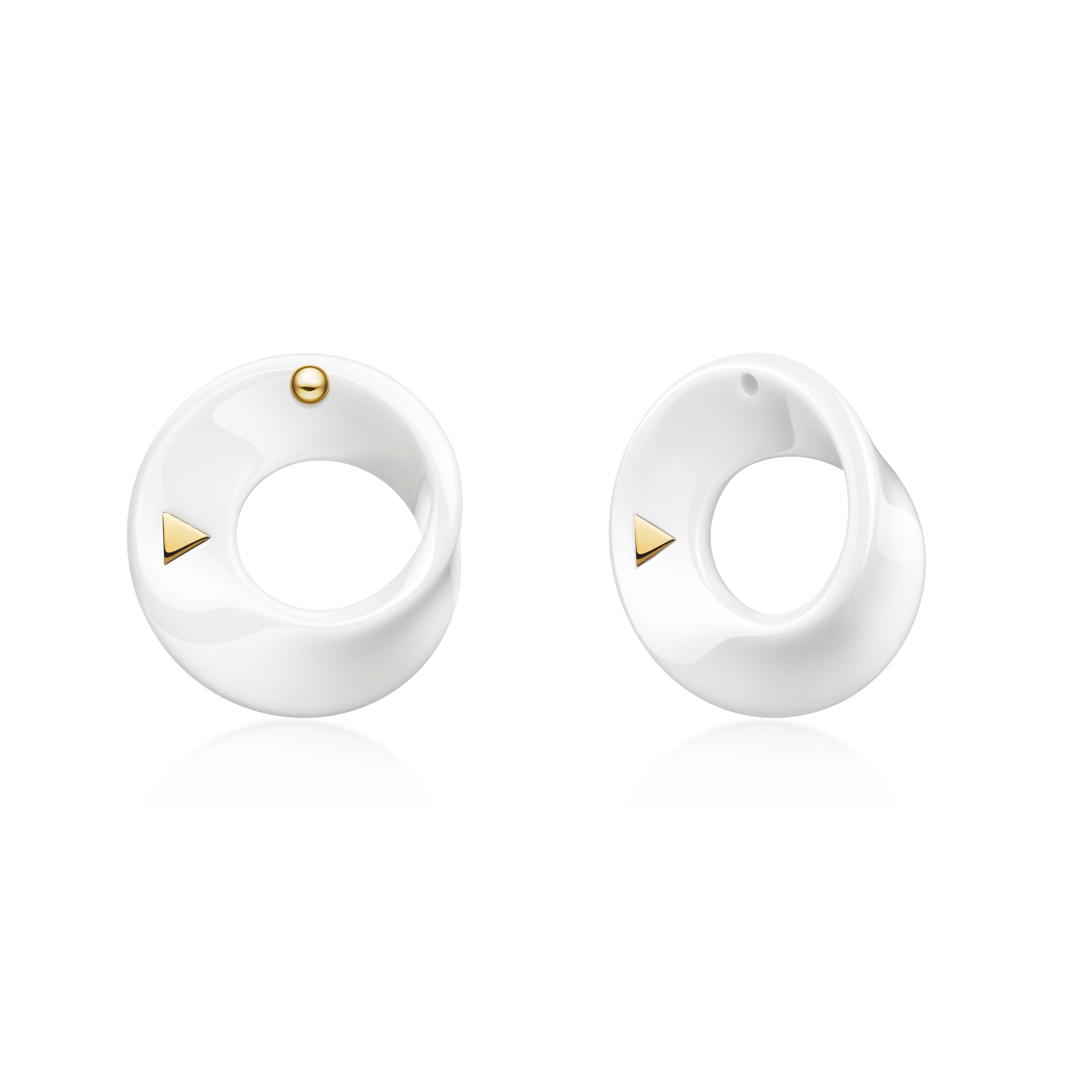 The Möbius High-Tech Ceramic Earrings - White