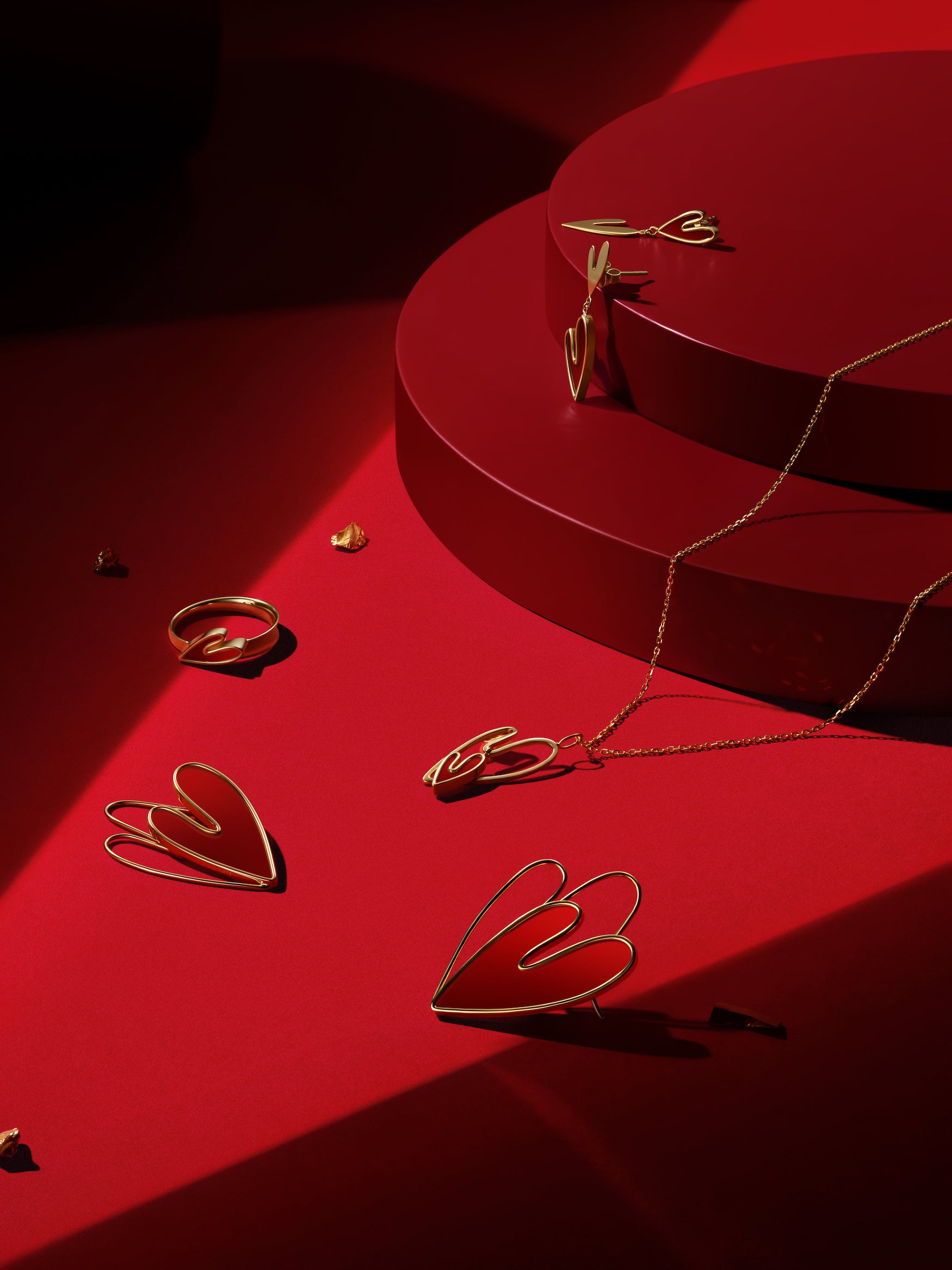 The Joy Carnelian Double Heart Pendant Necklace