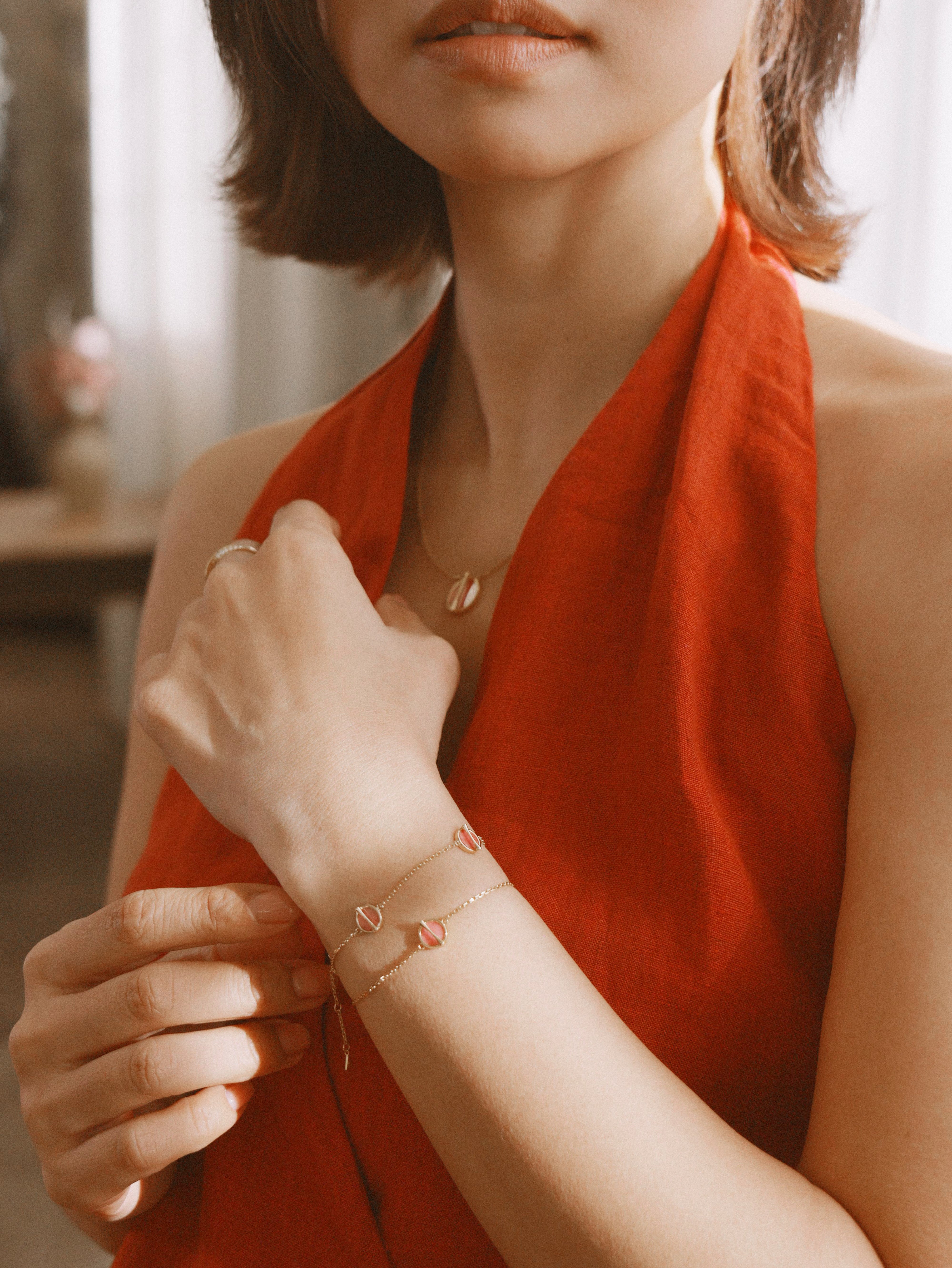 The Golden Ratio Necklace - Rhodonite