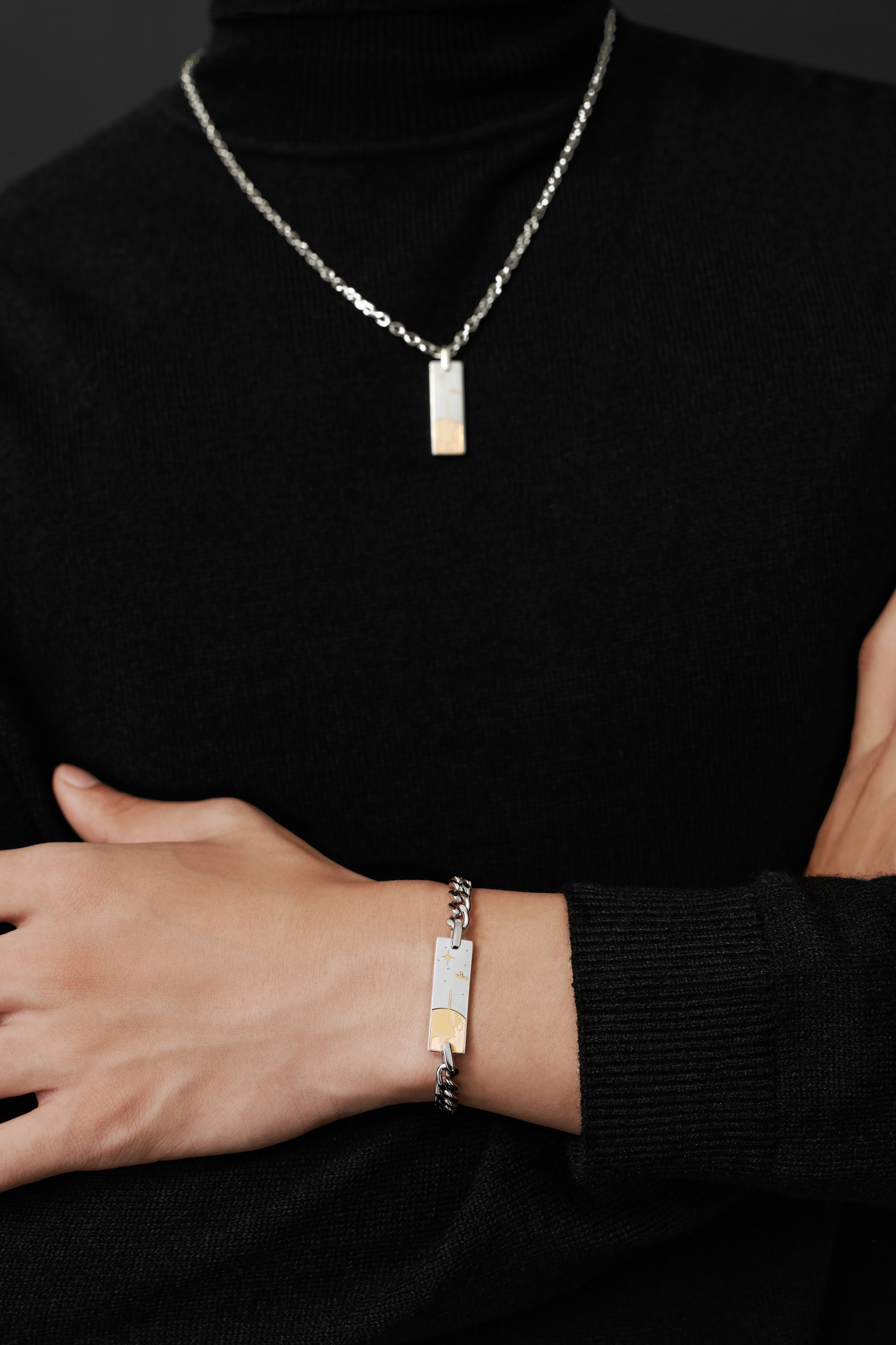 rocket romance rocket fragment necklace and bracelet