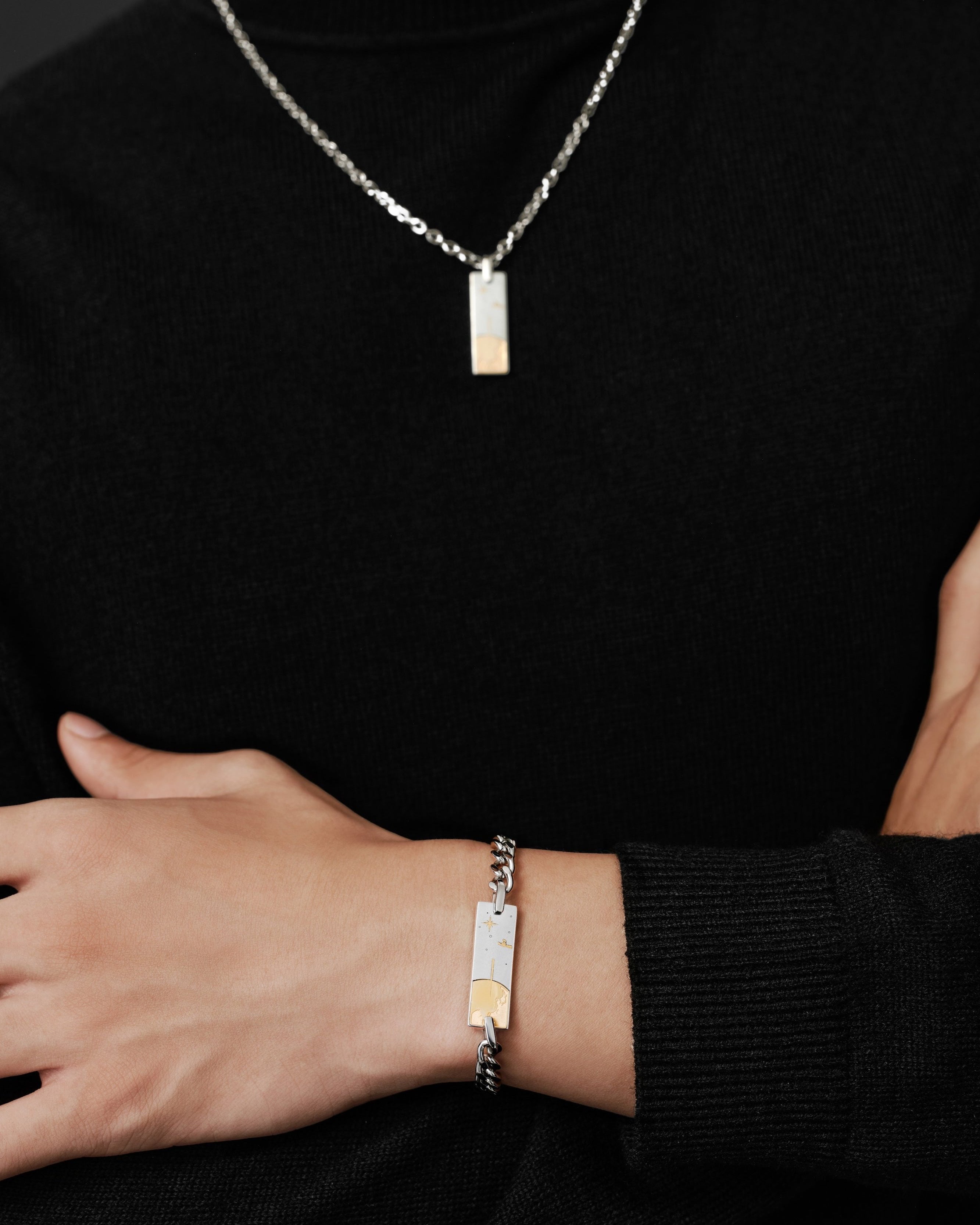 rocket romance rocket fragment necklace and bracelet