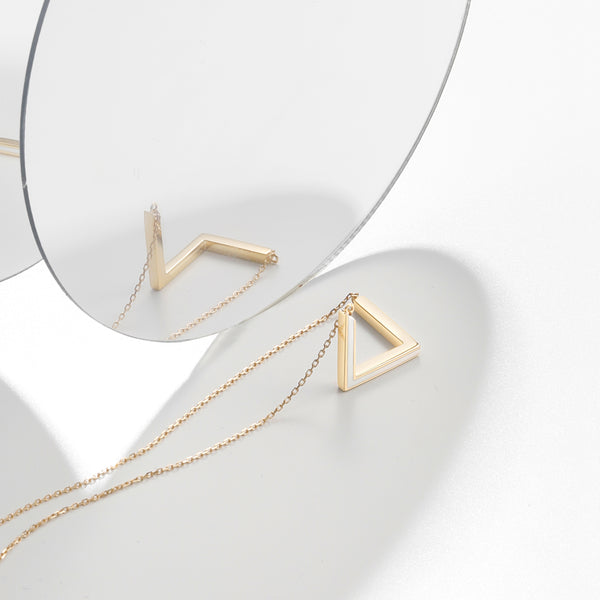 The Penrose Triangle Long Necklace