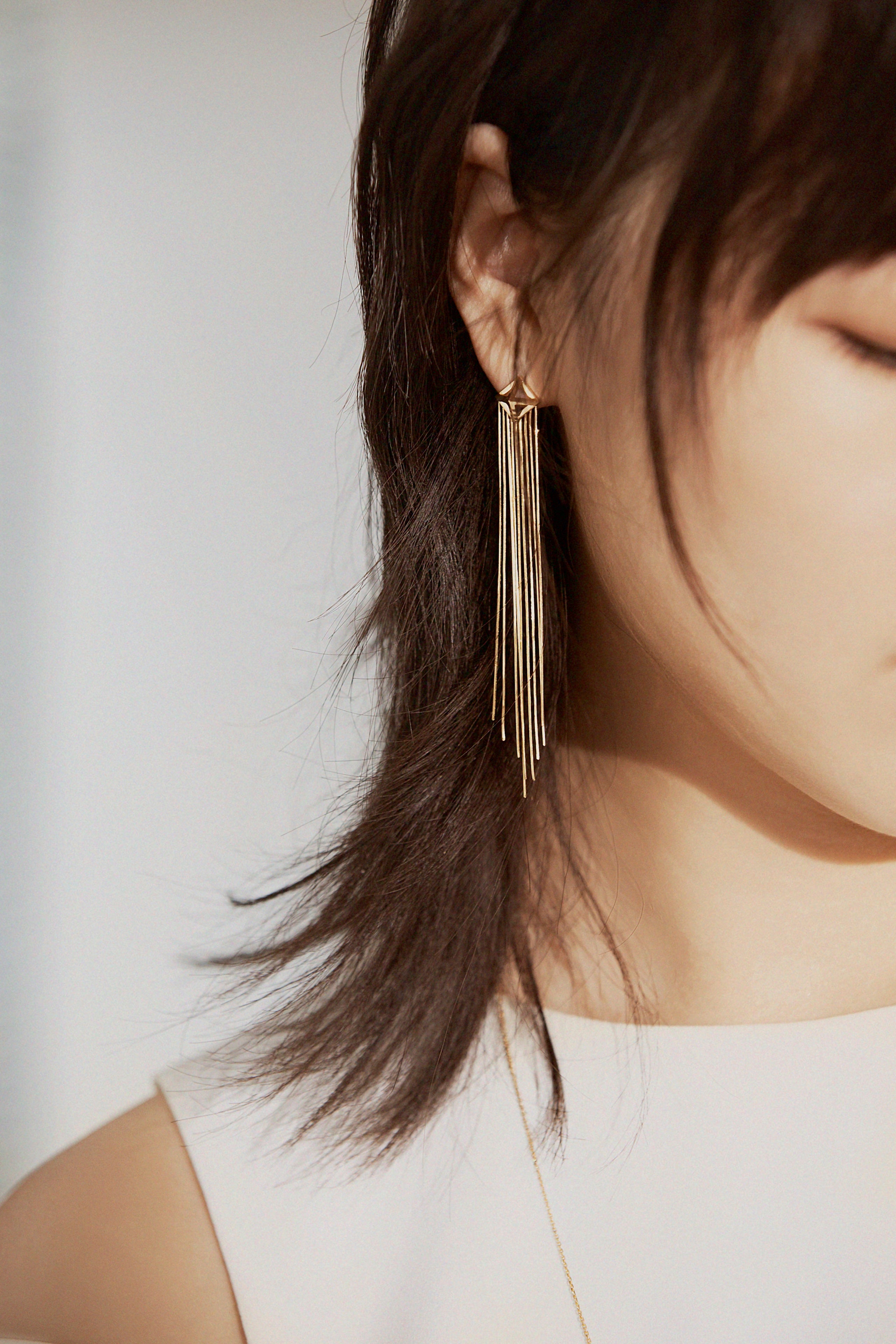 The Pyramid Tassel Drop Earrings