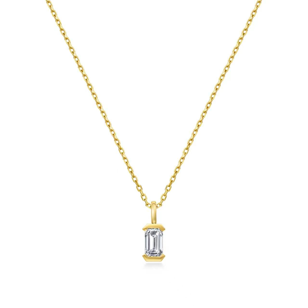 The Radiance Emerald Diamond Charm Necklace
