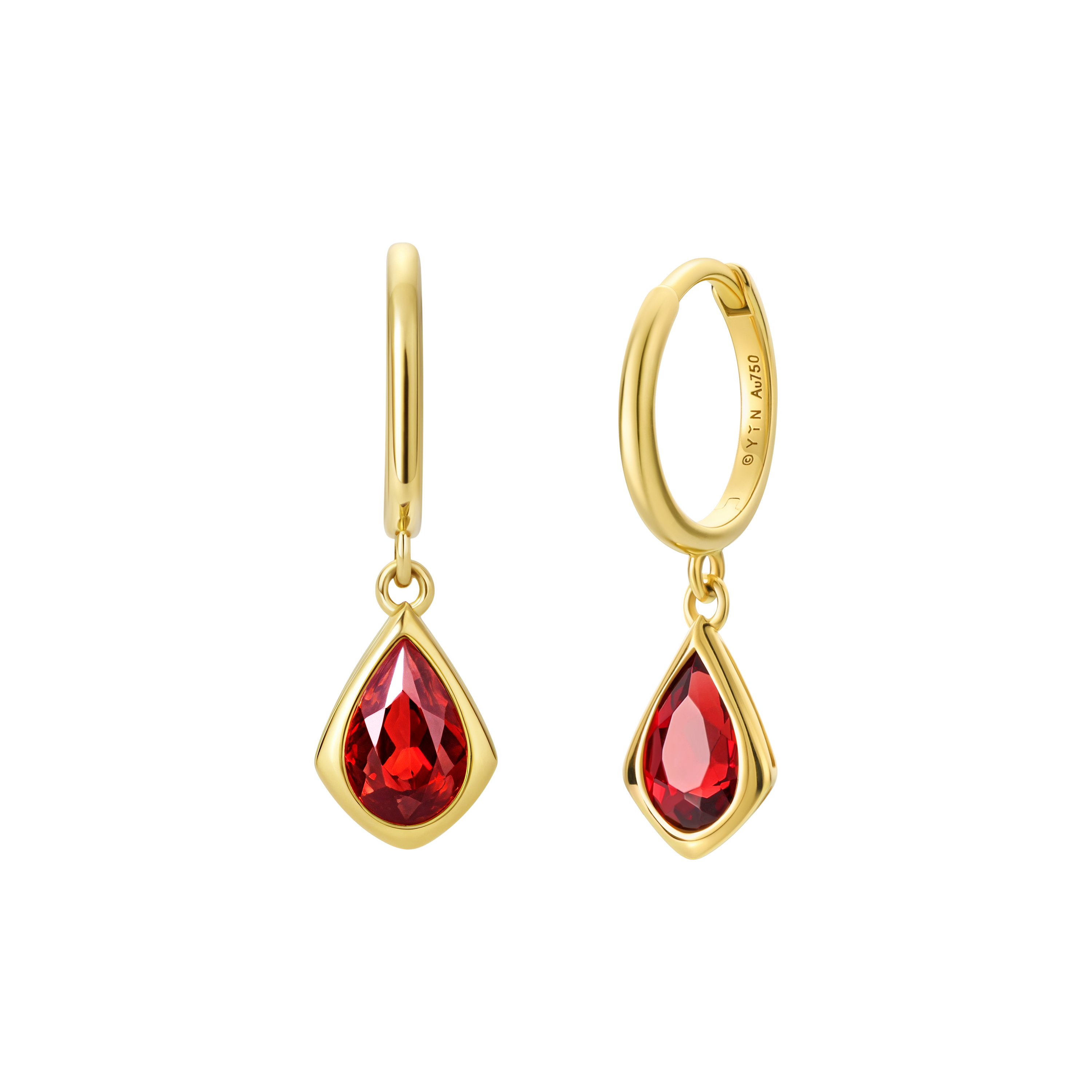 12 Chinese Zodiac - Year of the Snake Drop Earrings - 18K Solid Gold - YIN Fine Jewelry - Chinese Modern Gold Jewelry 