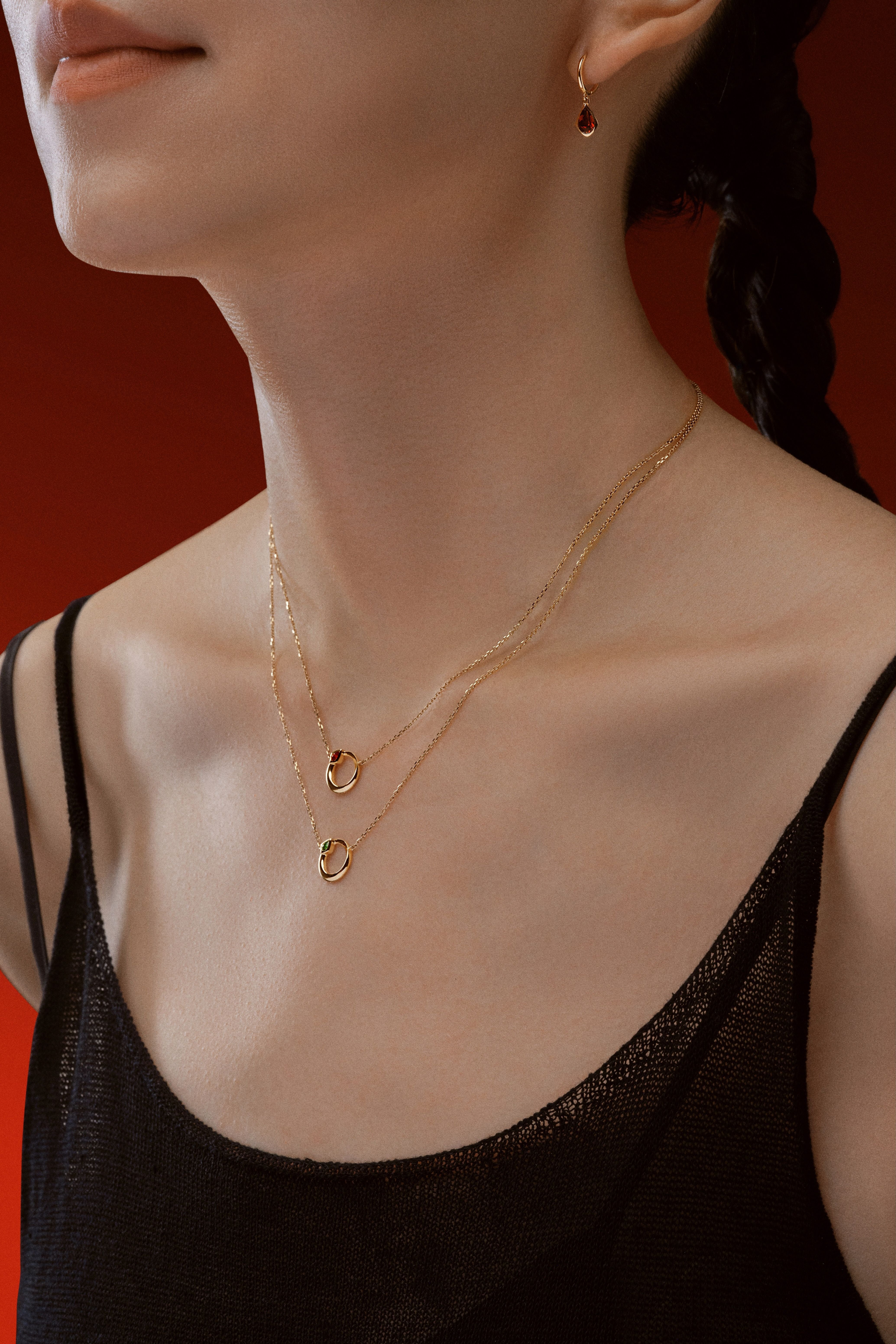 12 Chinese Zodiac - Year of the Snake Necklace - 18K Solid Gold - YIN Fine Jewelry - Chinese Modern Gold Jewelry 