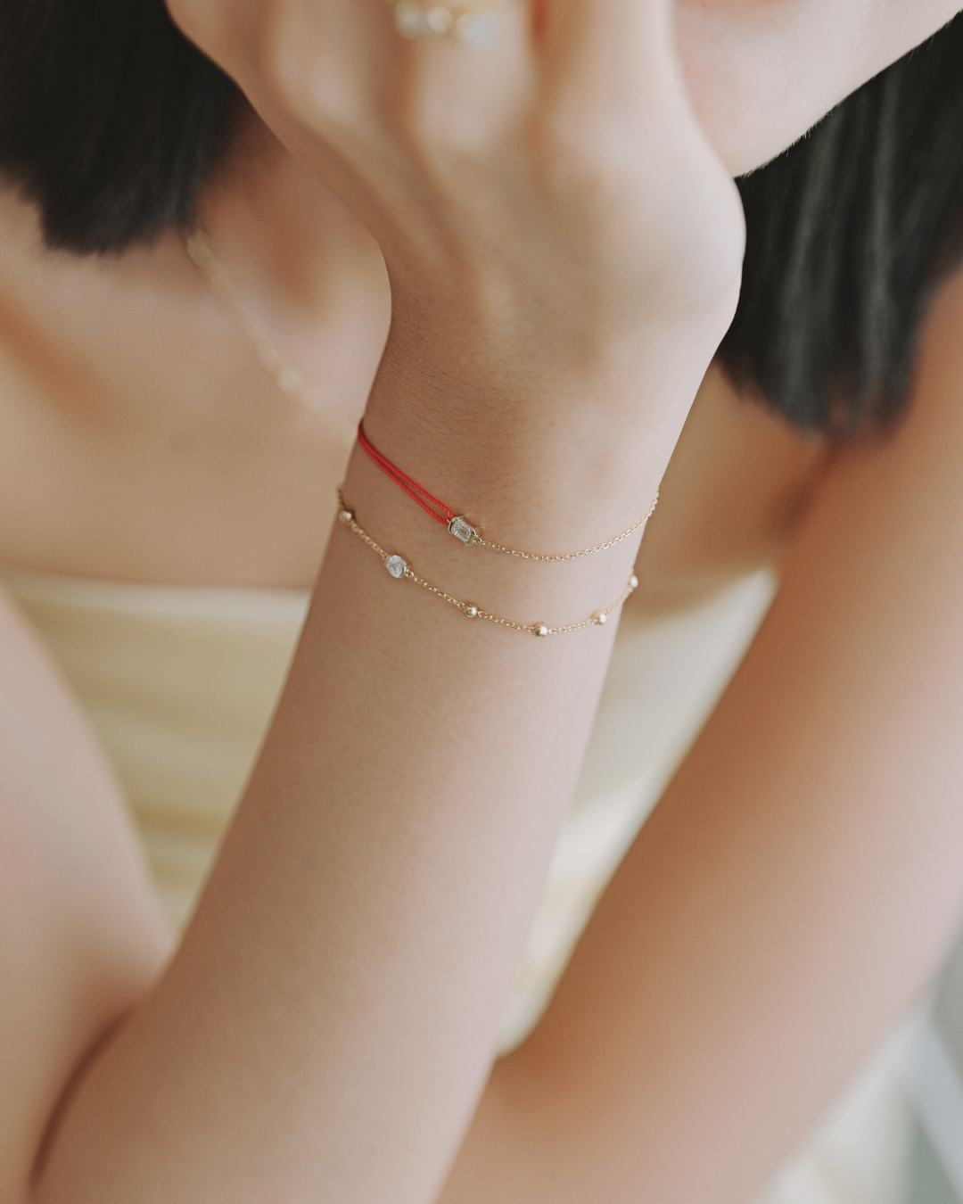 The Radiance Diamond Half Chain Half String Bracelet