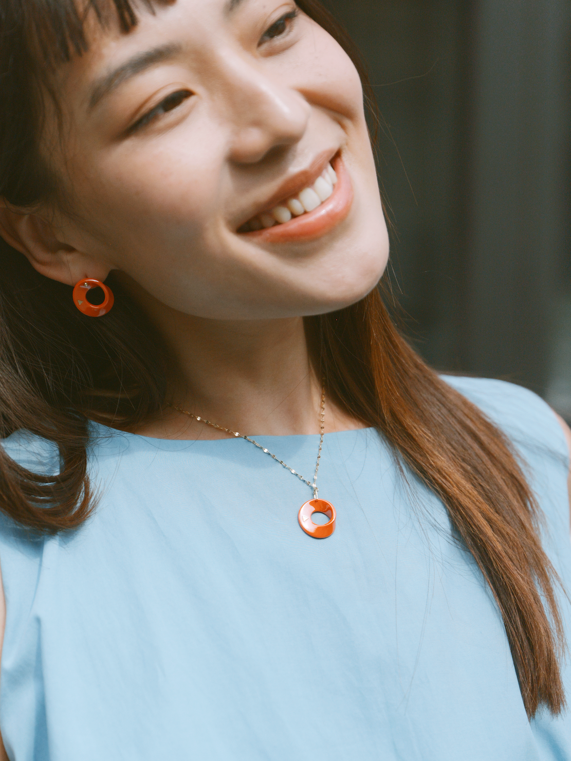 The Möbius High-Tech Ceramic Pendant Necklace - Orange