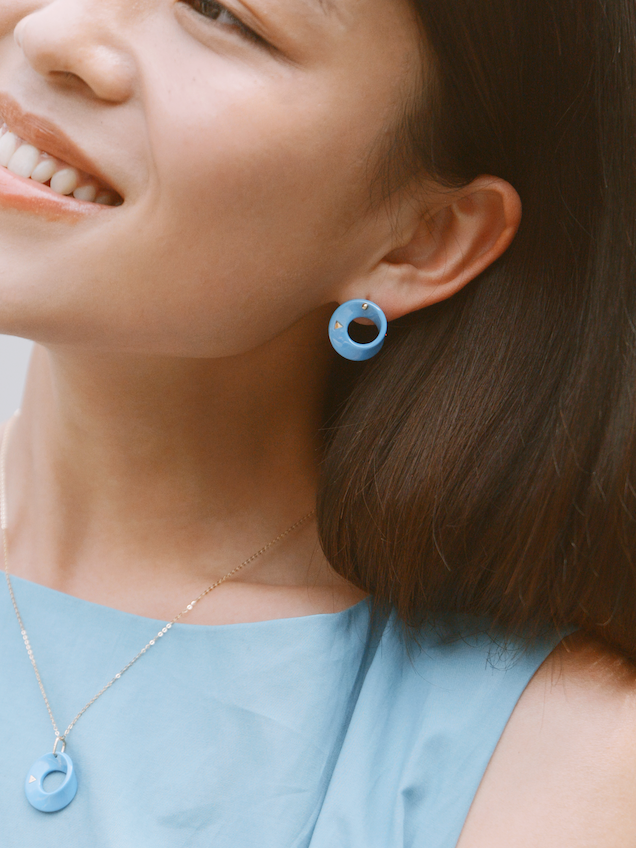 The Möbius High-Tech Ceramic Earrings - Blue