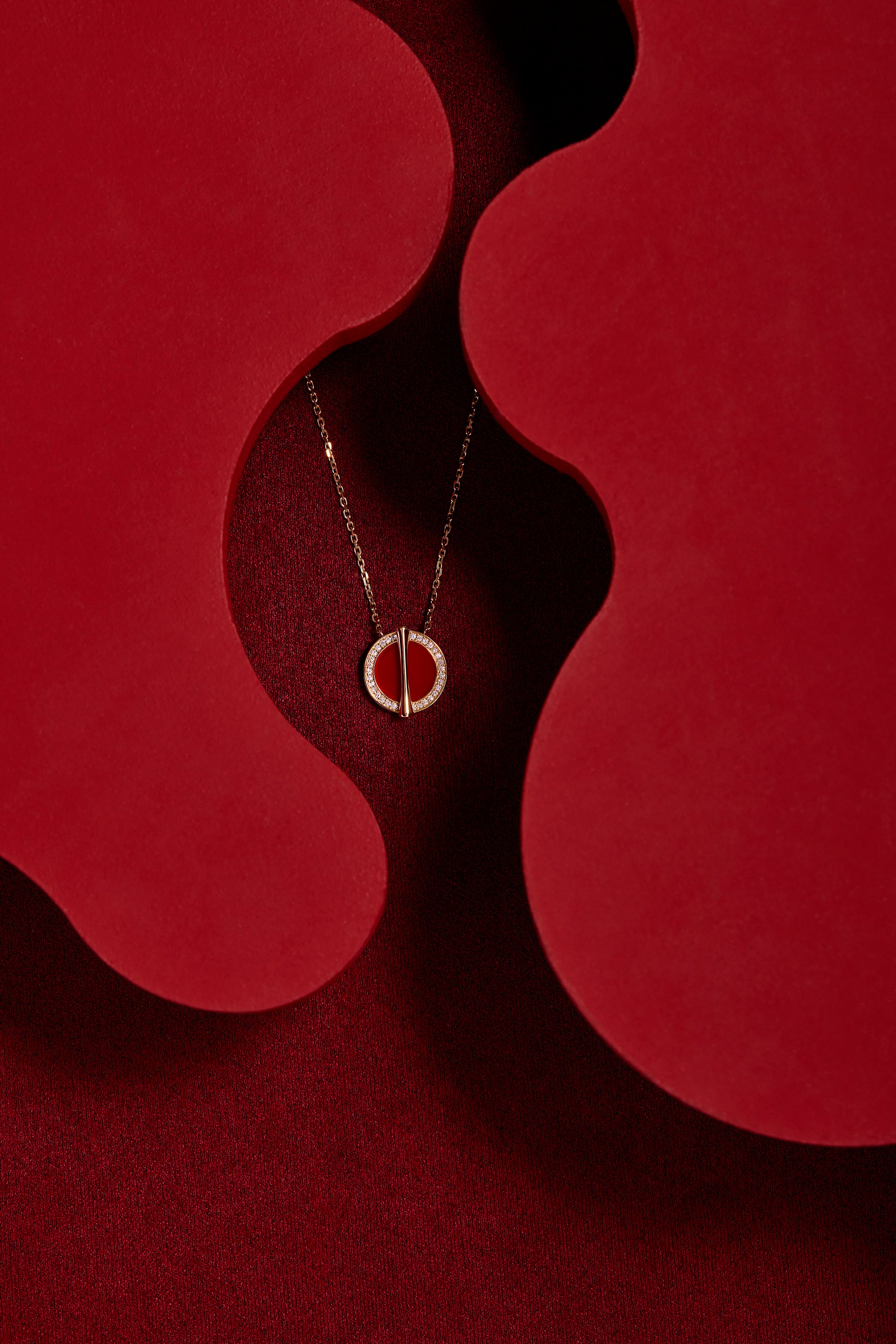 The Golden Ratio Diamond Necklace - Carnelian