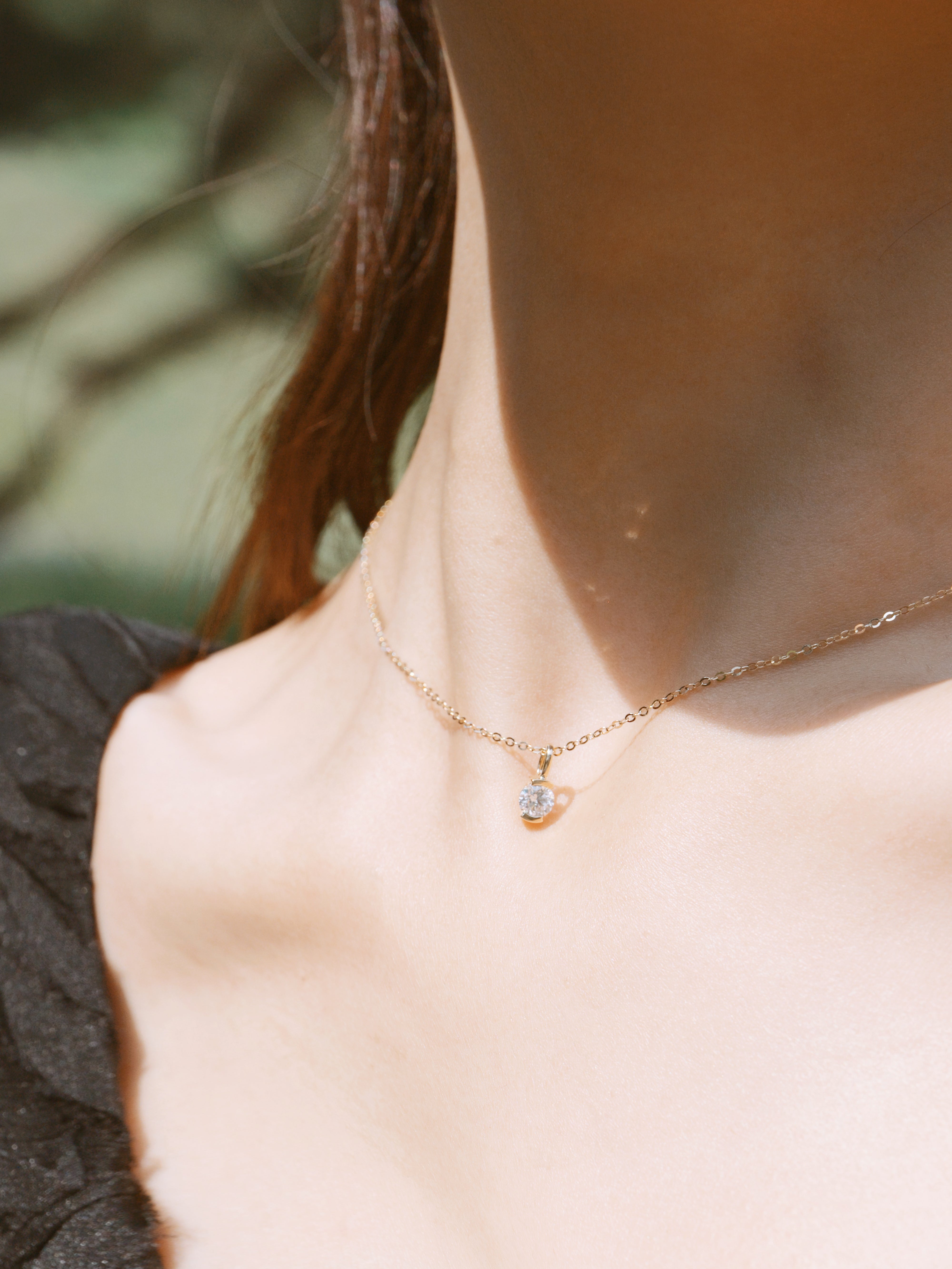 The Radiance Round Diamond Charm Necklace