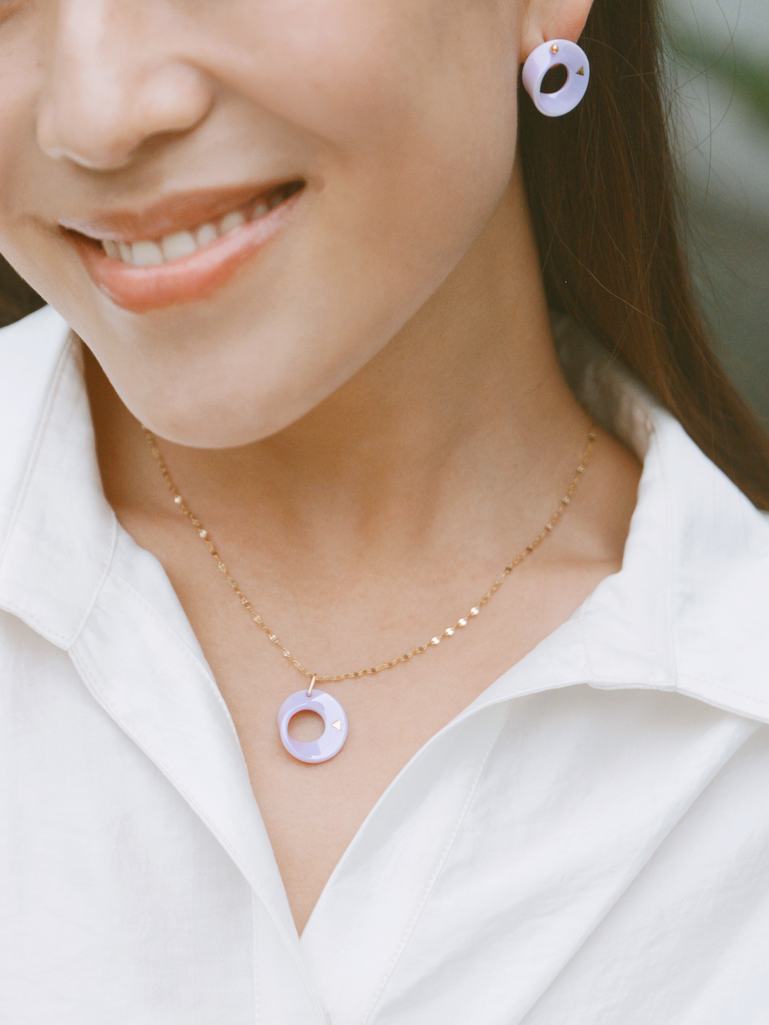The Möbius High-Tech Ceramic Pendant Necklace - Lavender