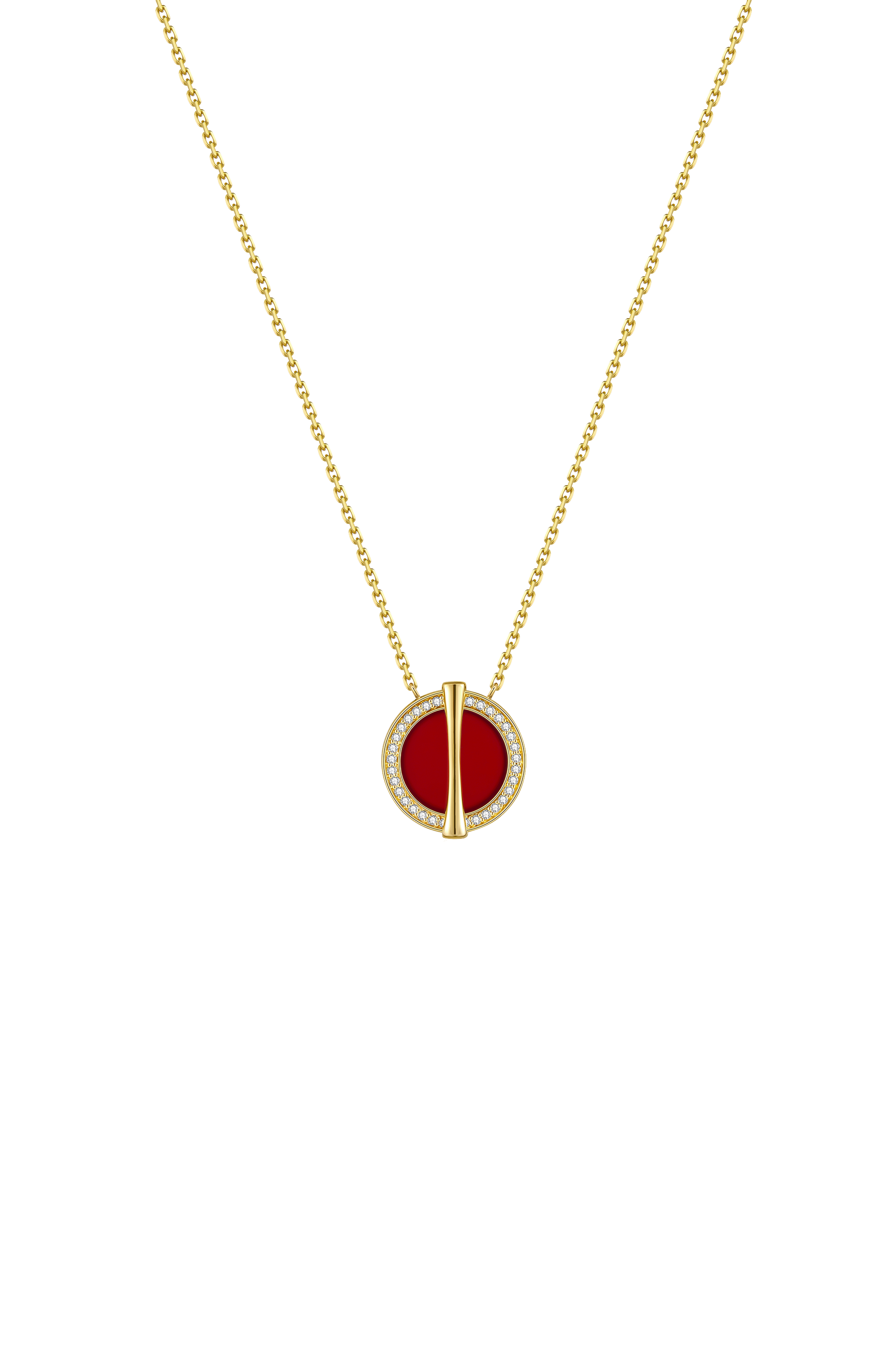 The Golden Ratio Diamond Necklace - Carnelian