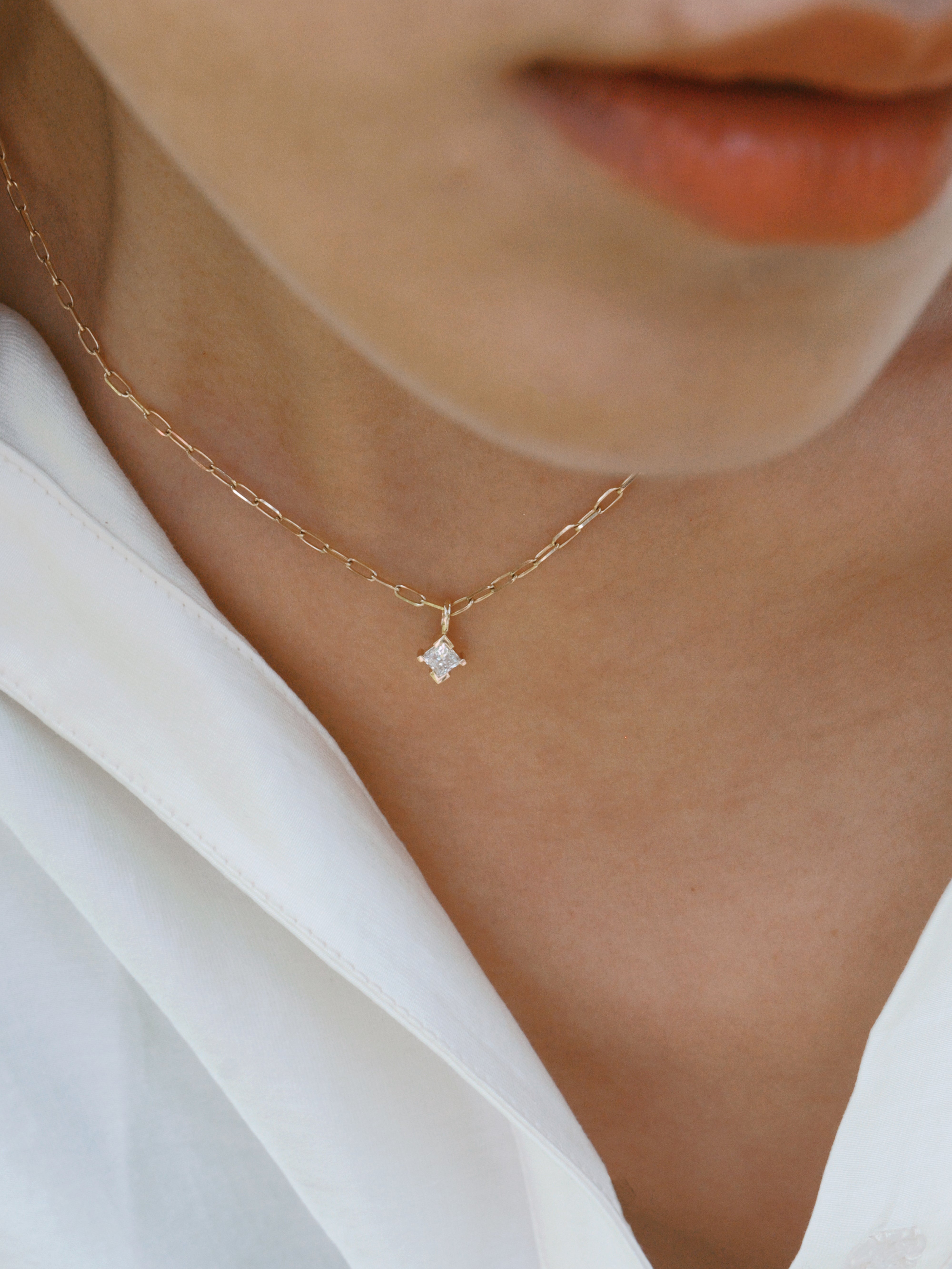 The Radiance Princess Diamond Charm Necklace