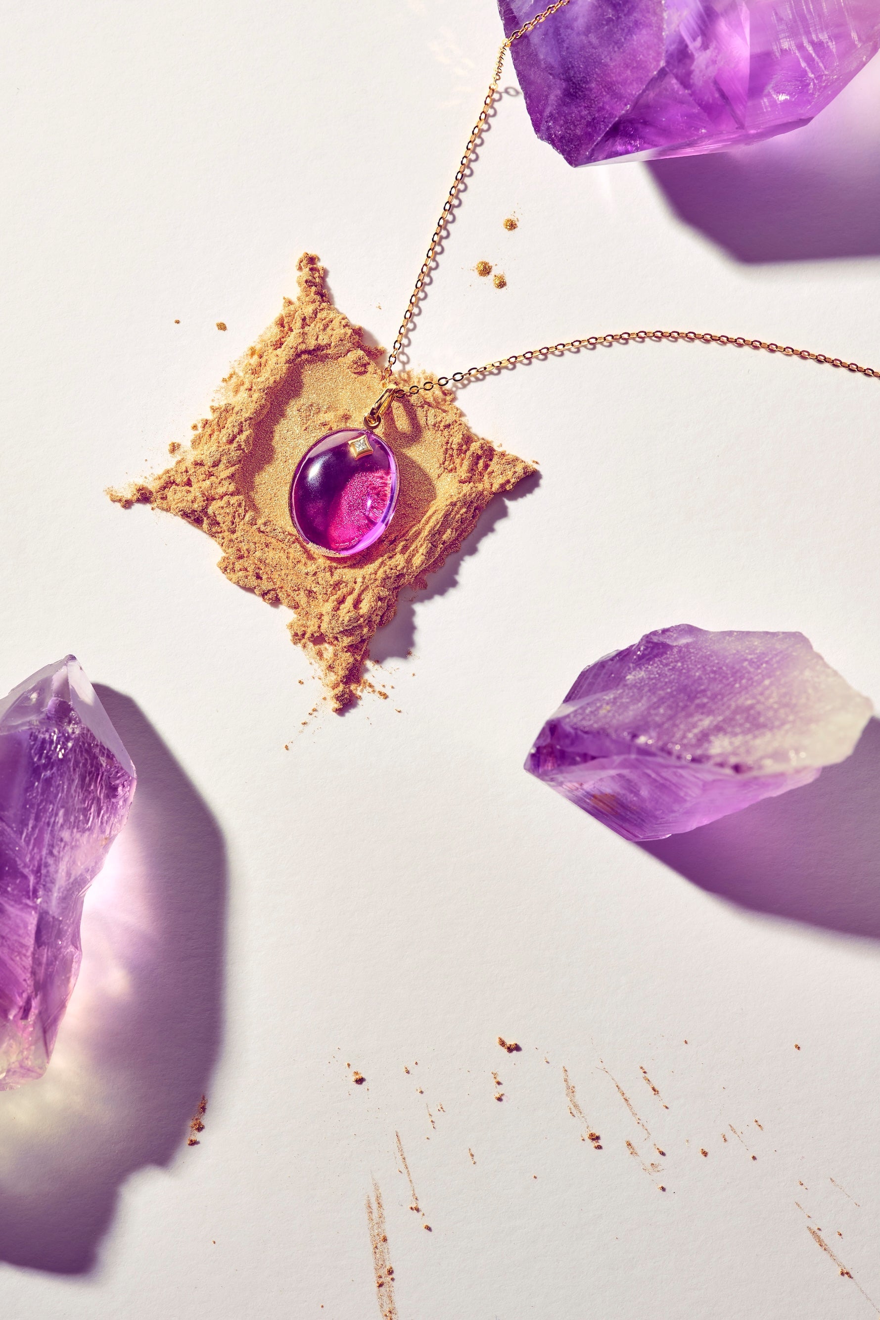 The Guiding Stars Oval Amethyst Pendant Necklace