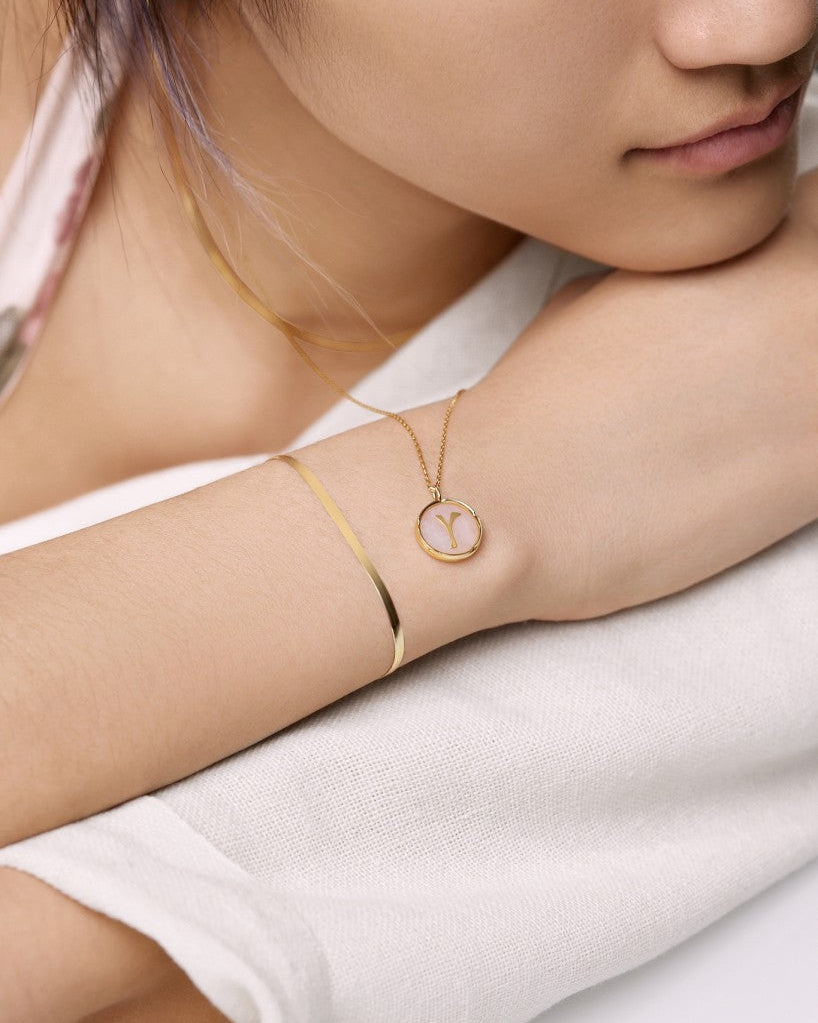 The Neo-Signet Calligraphy Letter Pendant - 18K Solid Gold - YIN Fine Jewelry - Chinese Modern Gold Jewelry
