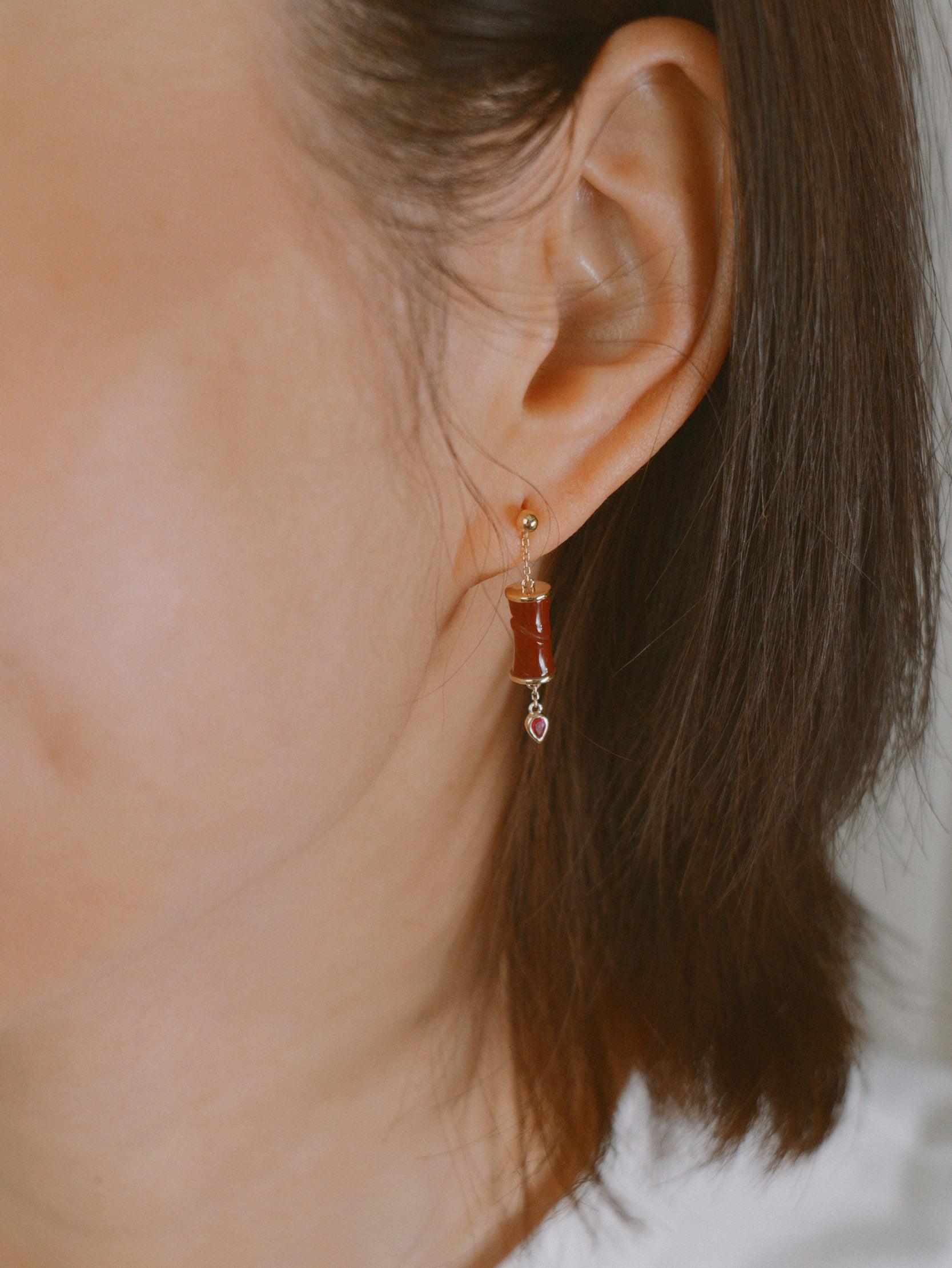 The Revival Firecracker Carnelian Drop Earrings