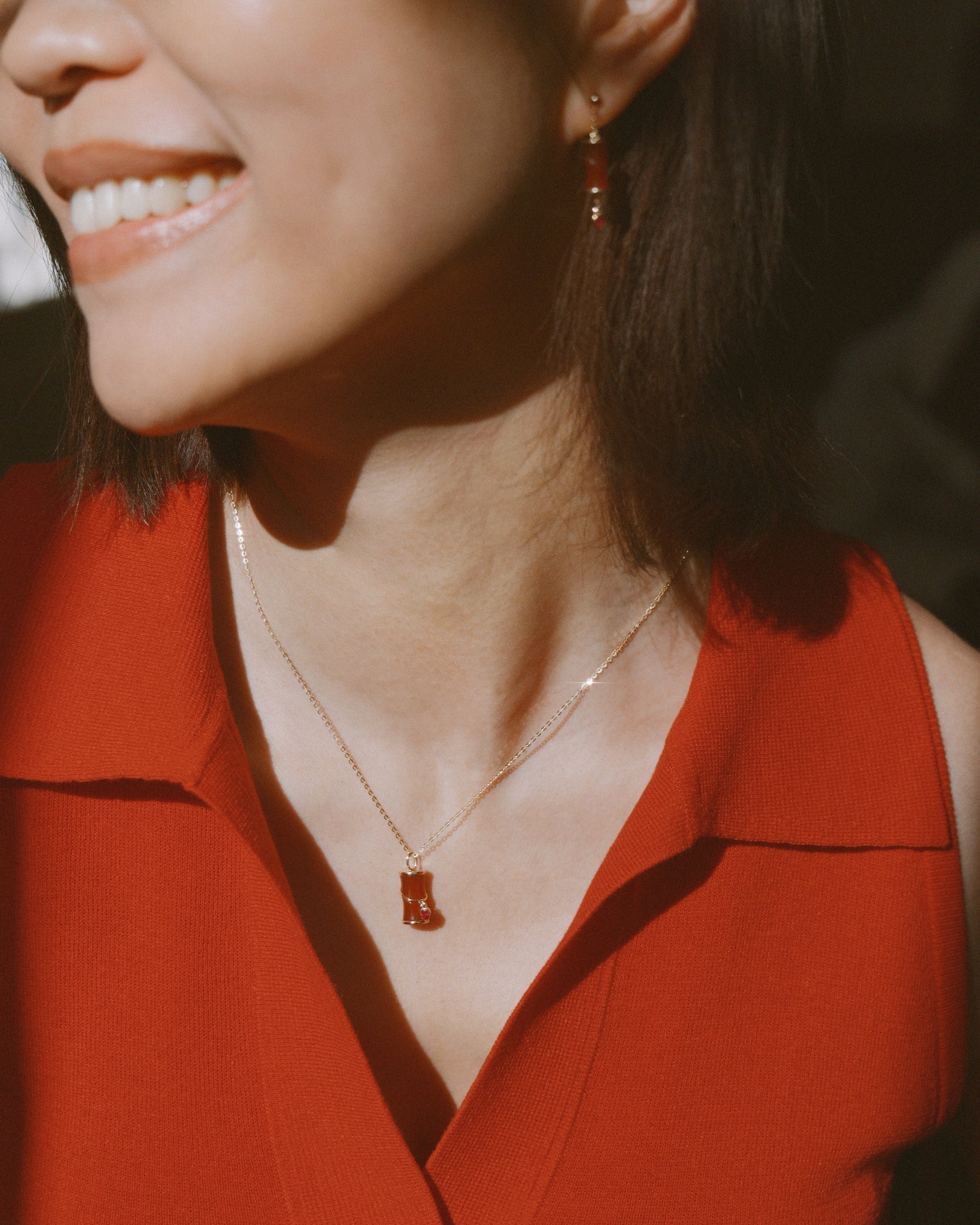 Firecracker Carnelian Pendant Necklace