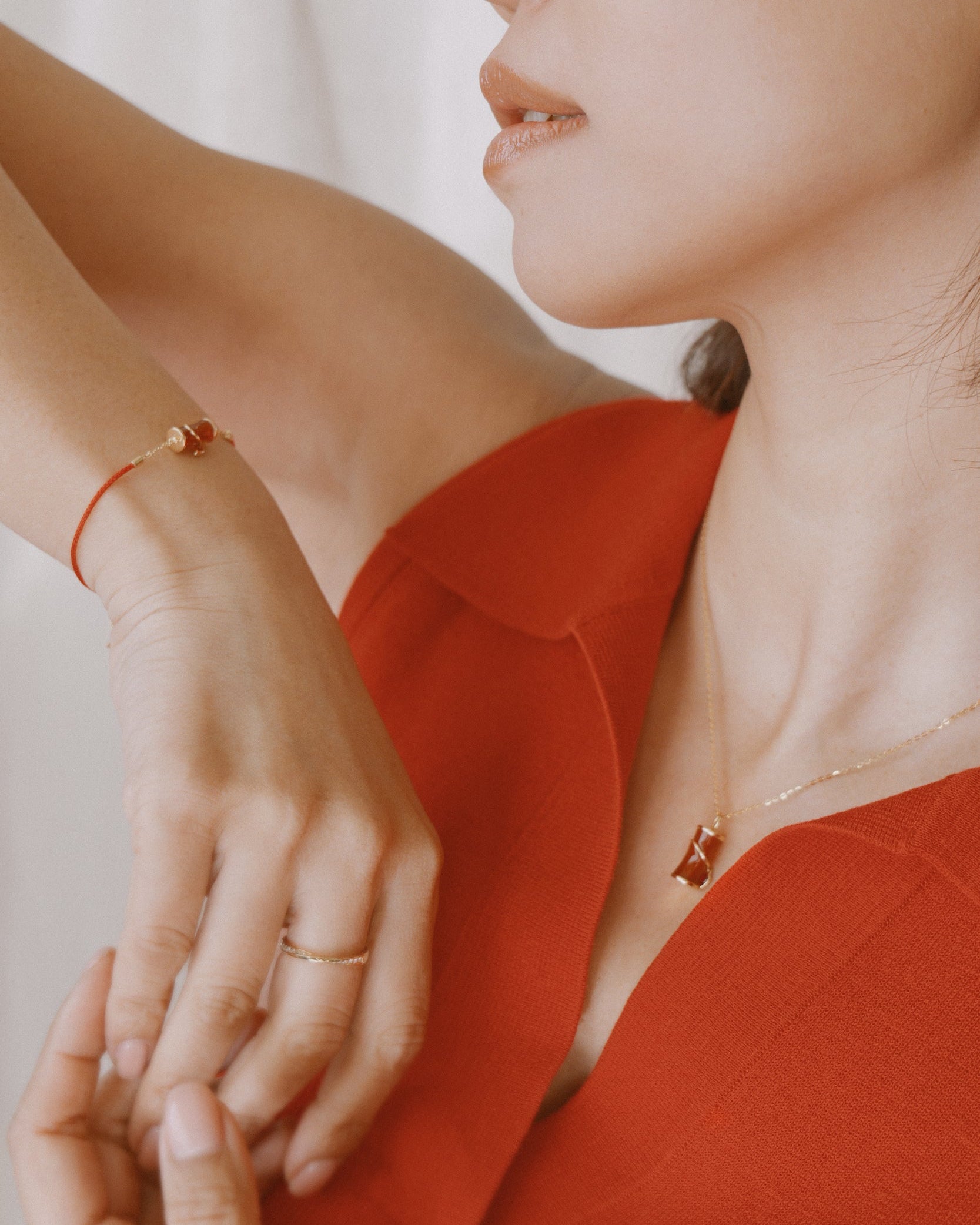 The Revival Firecracker Carnelian Red String