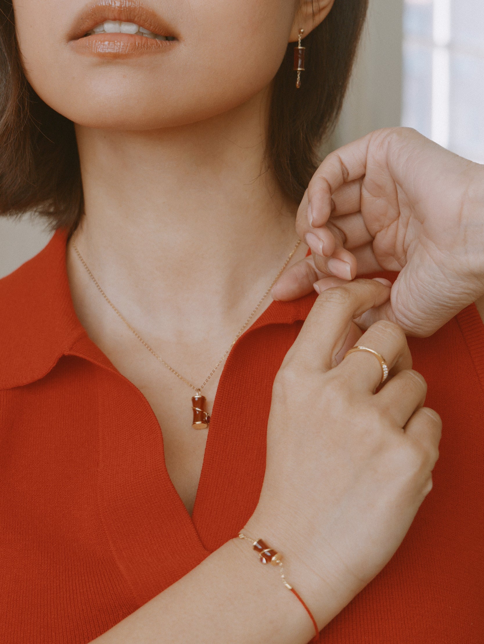 Firecracker Carnelian Pendant Necklace