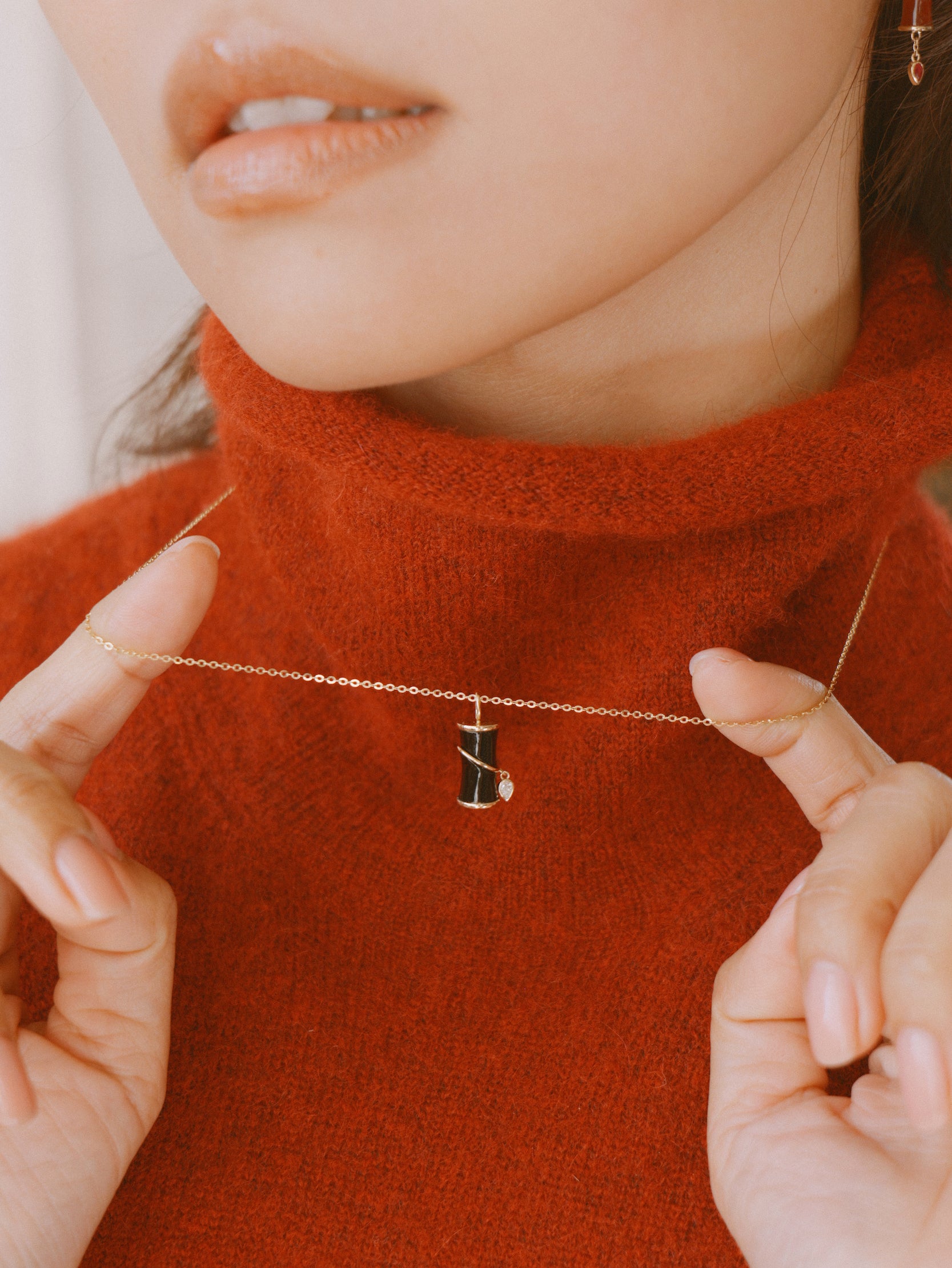 The Revival Firecracker Onyx Pendant Necklace