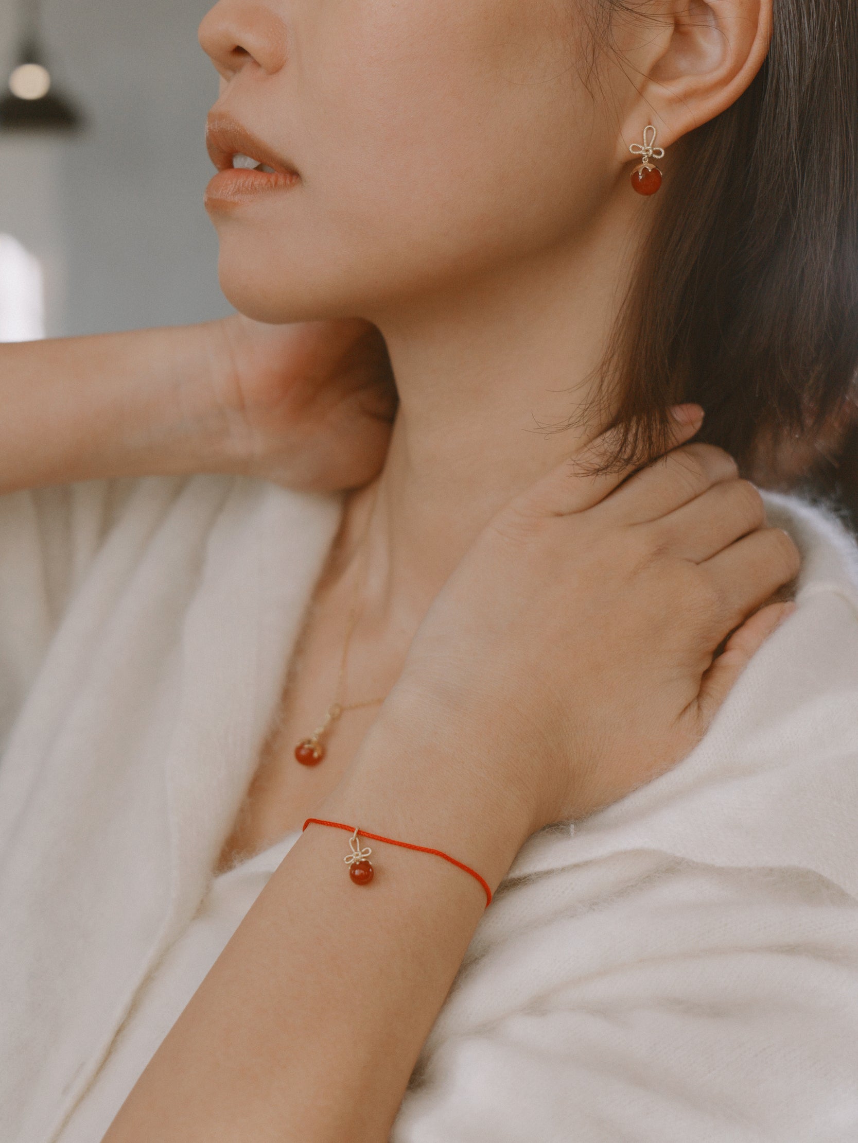 Tanghulu Wan-Knot Red Cord Bracelet