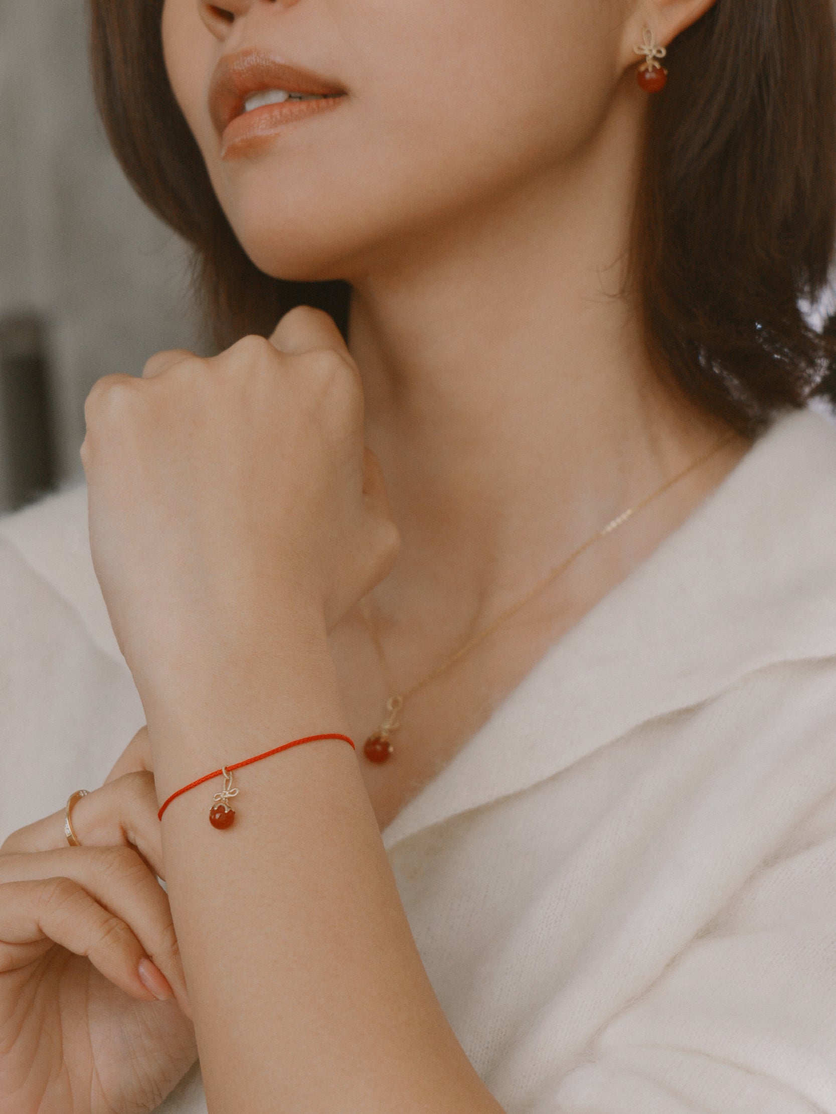 Tanghulu Wan-Knot Red Cord Bracelet