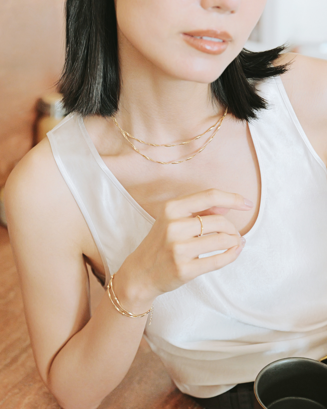 The Essentials Double Twist Bead Bracelet