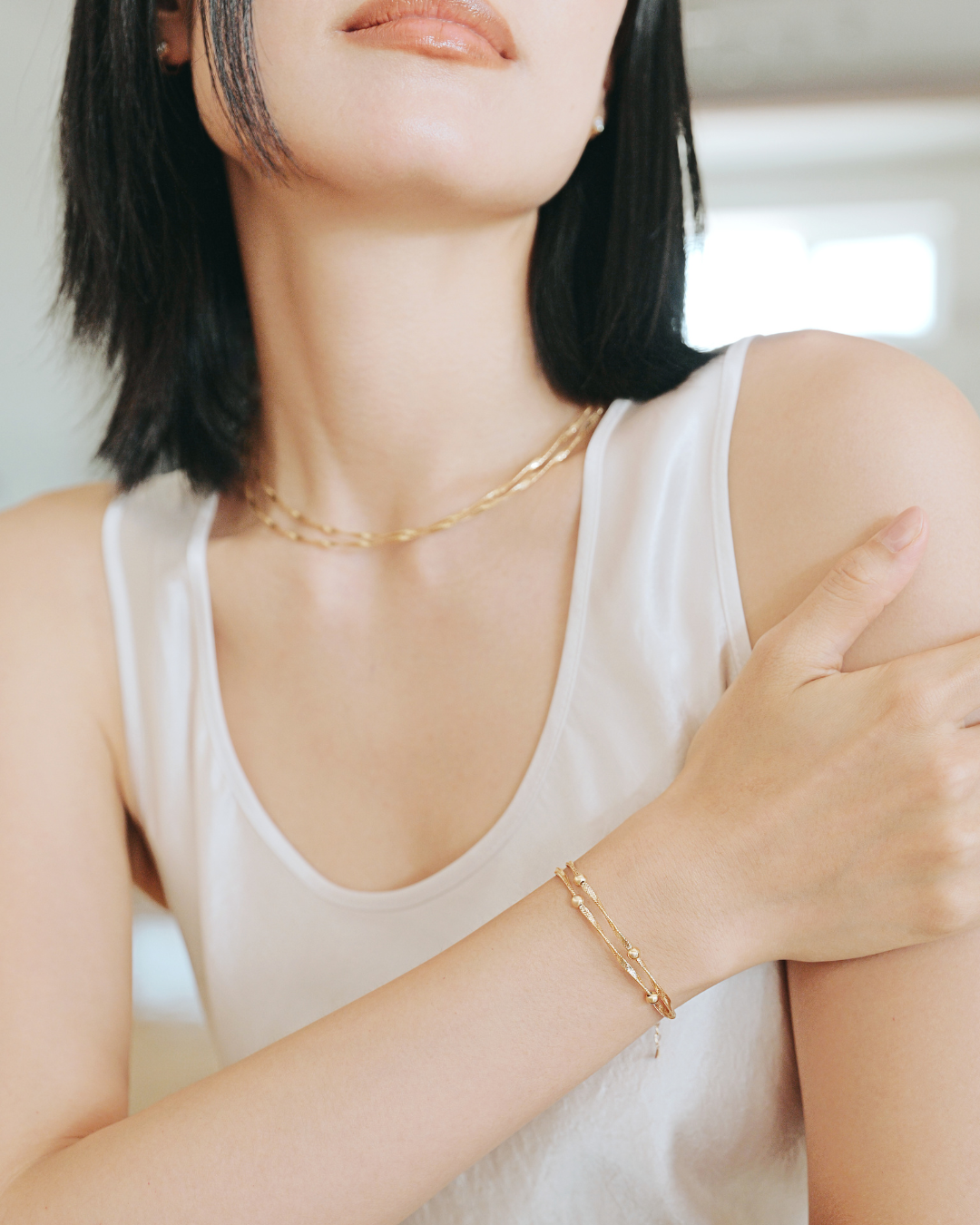 The Essentials Double Twist Bead Bracelet