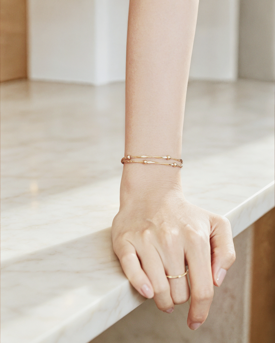 The Essentials Double Twist Bead Bracelet