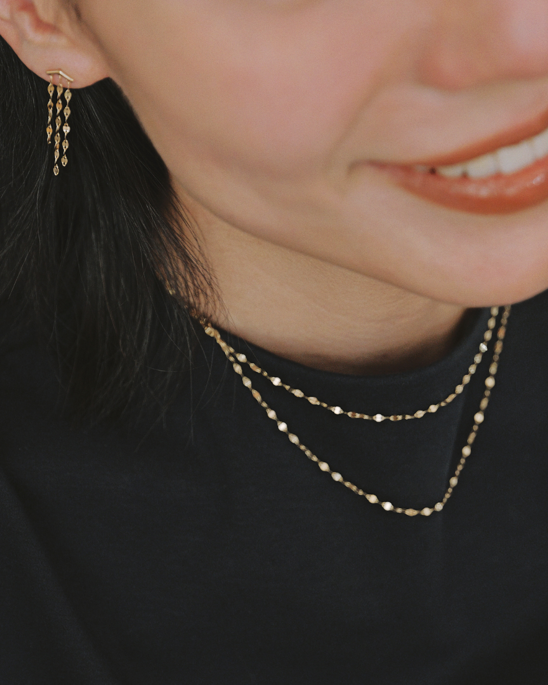The Essentials Petal Chain Drop Earrings