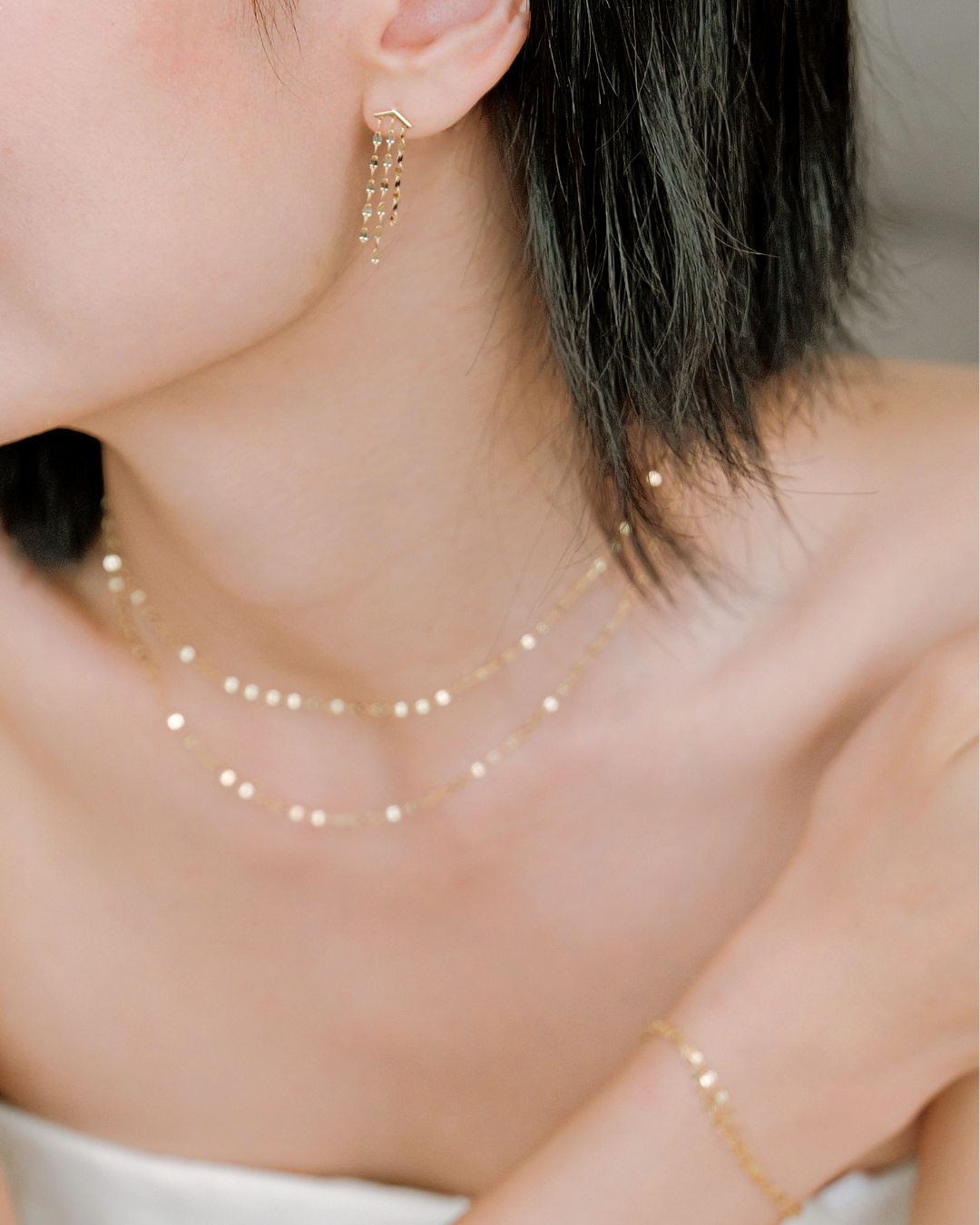 The Essentials Petal Chain Drop Earrings
