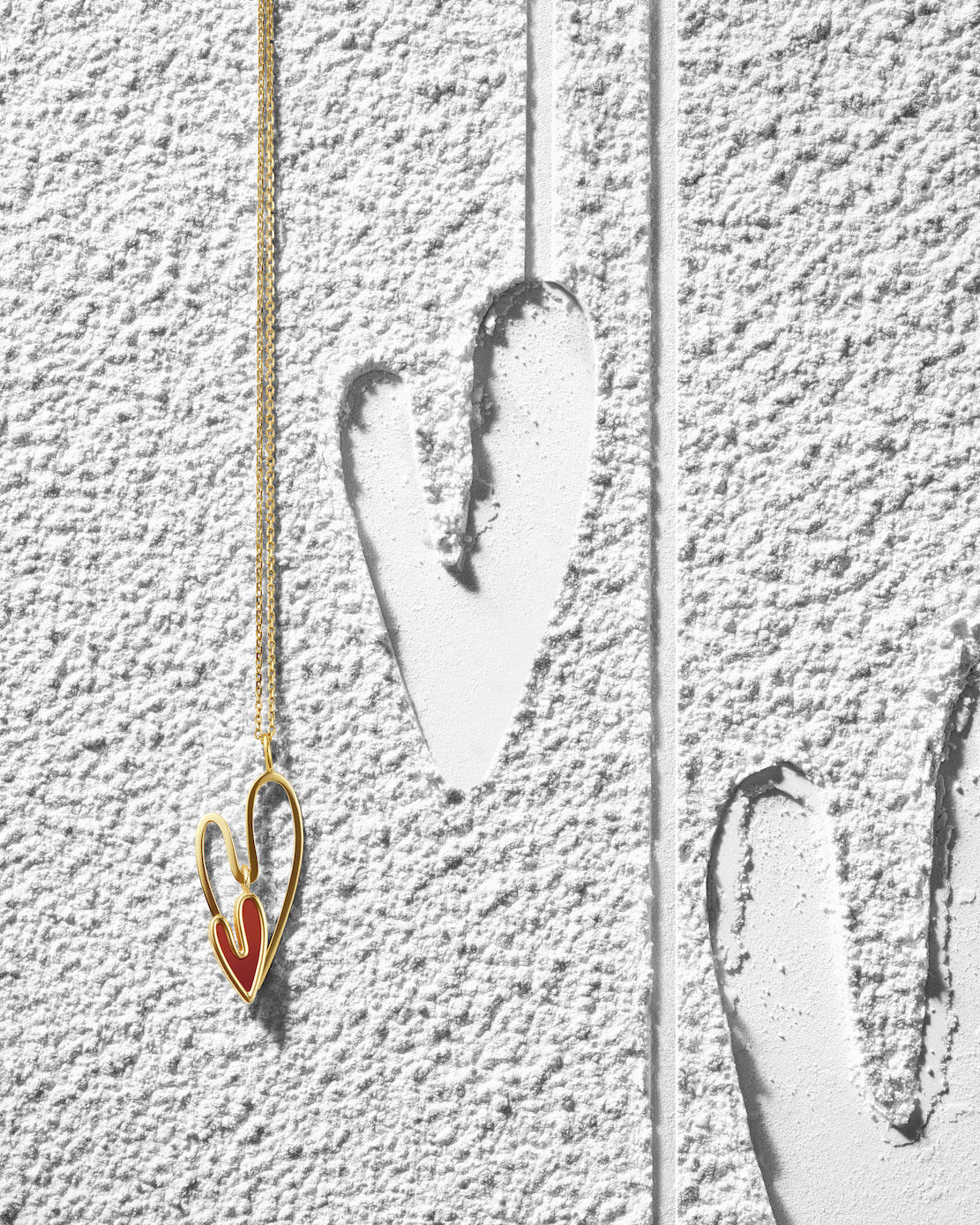 The Carnelian Double Heart Pendant Necklace