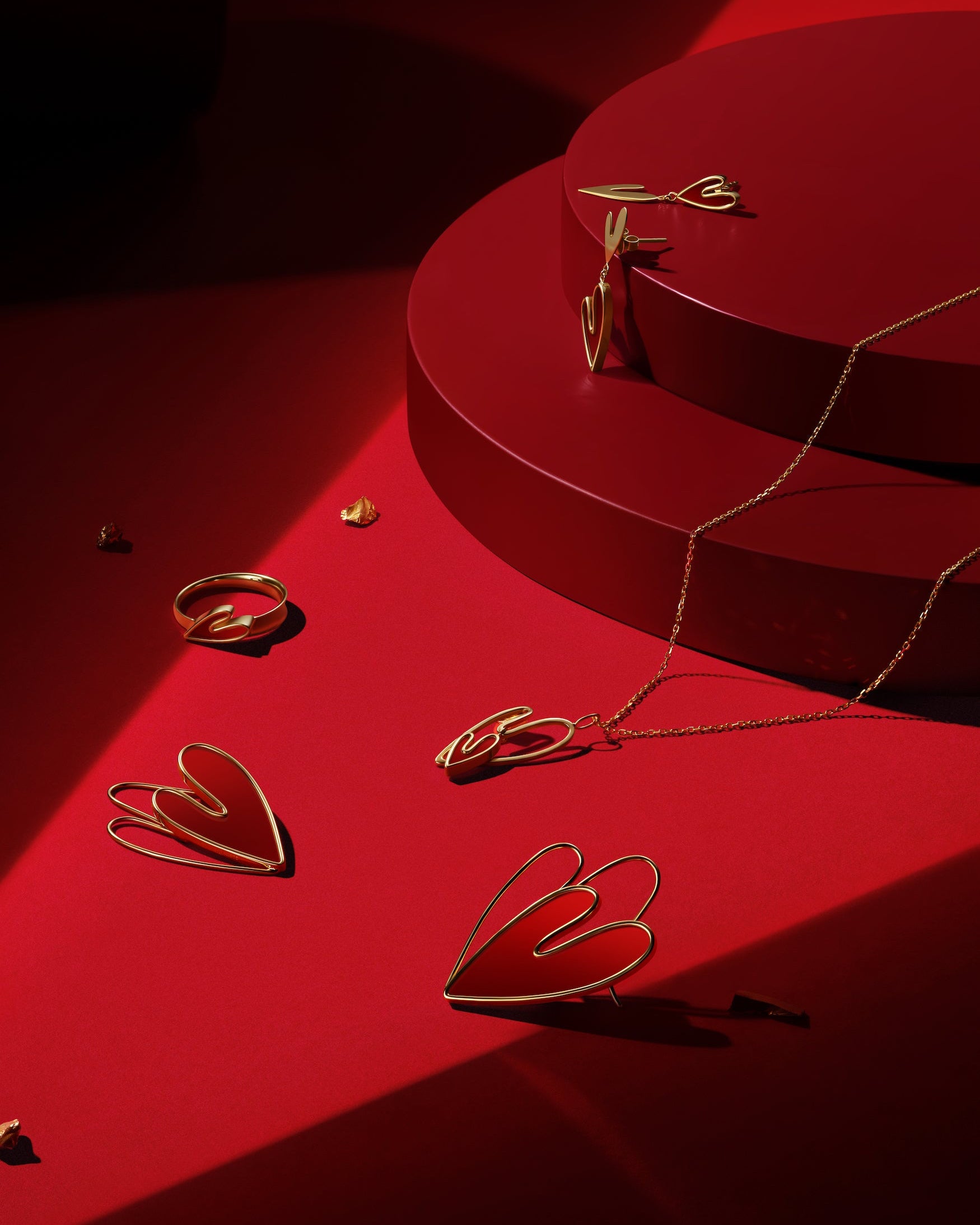 The Carnelian Double Heart Pendant Necklace
