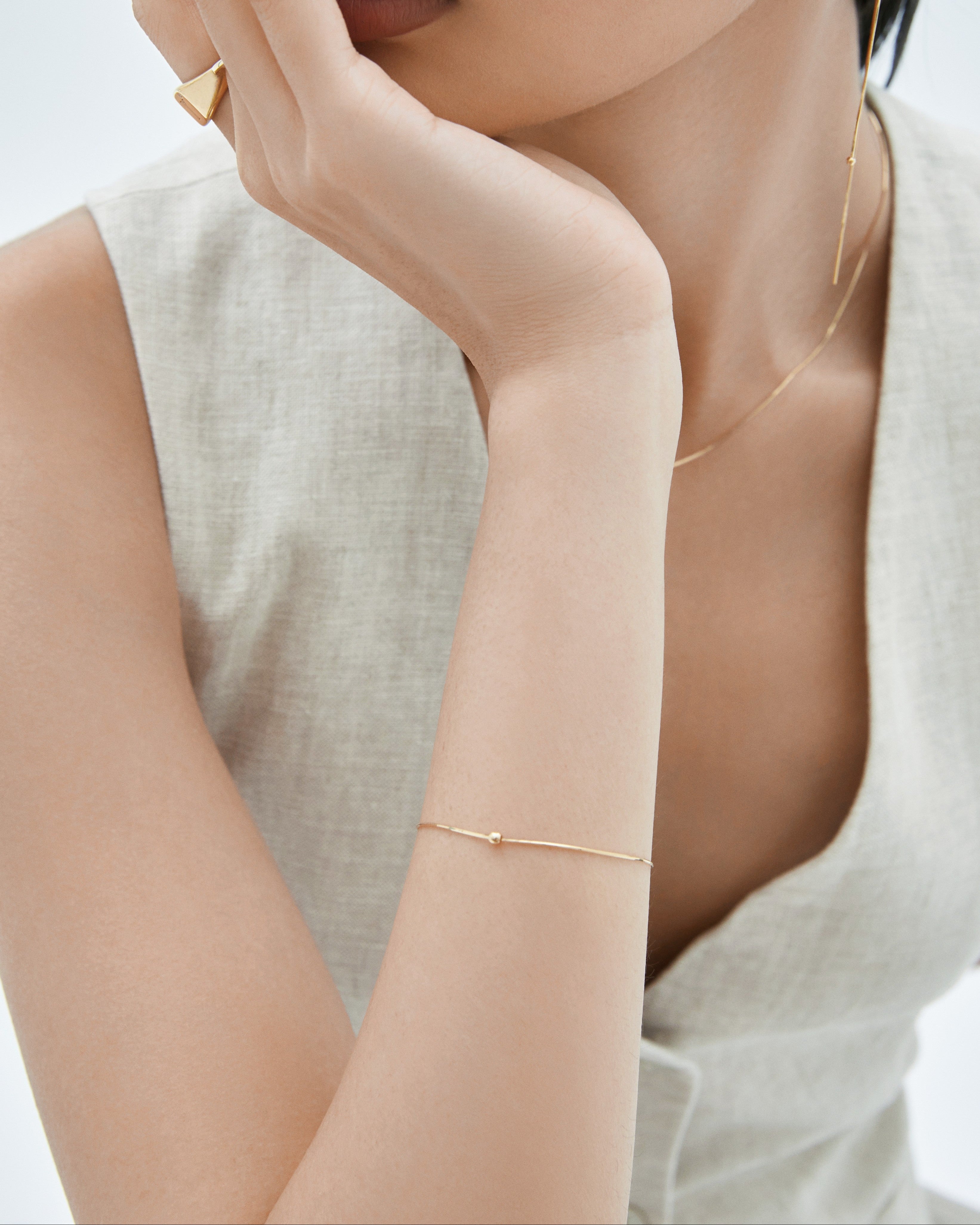 The Essentials Ultra Thin Silk Bracelet - 18K Solid Gold - YIN Fine Jewelry - Chinese Modern Gold Jewelry