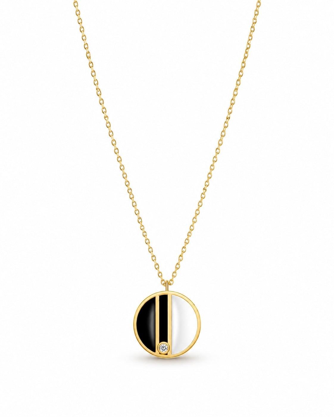 The Game of Go Black & White Hetian Jade Necklace