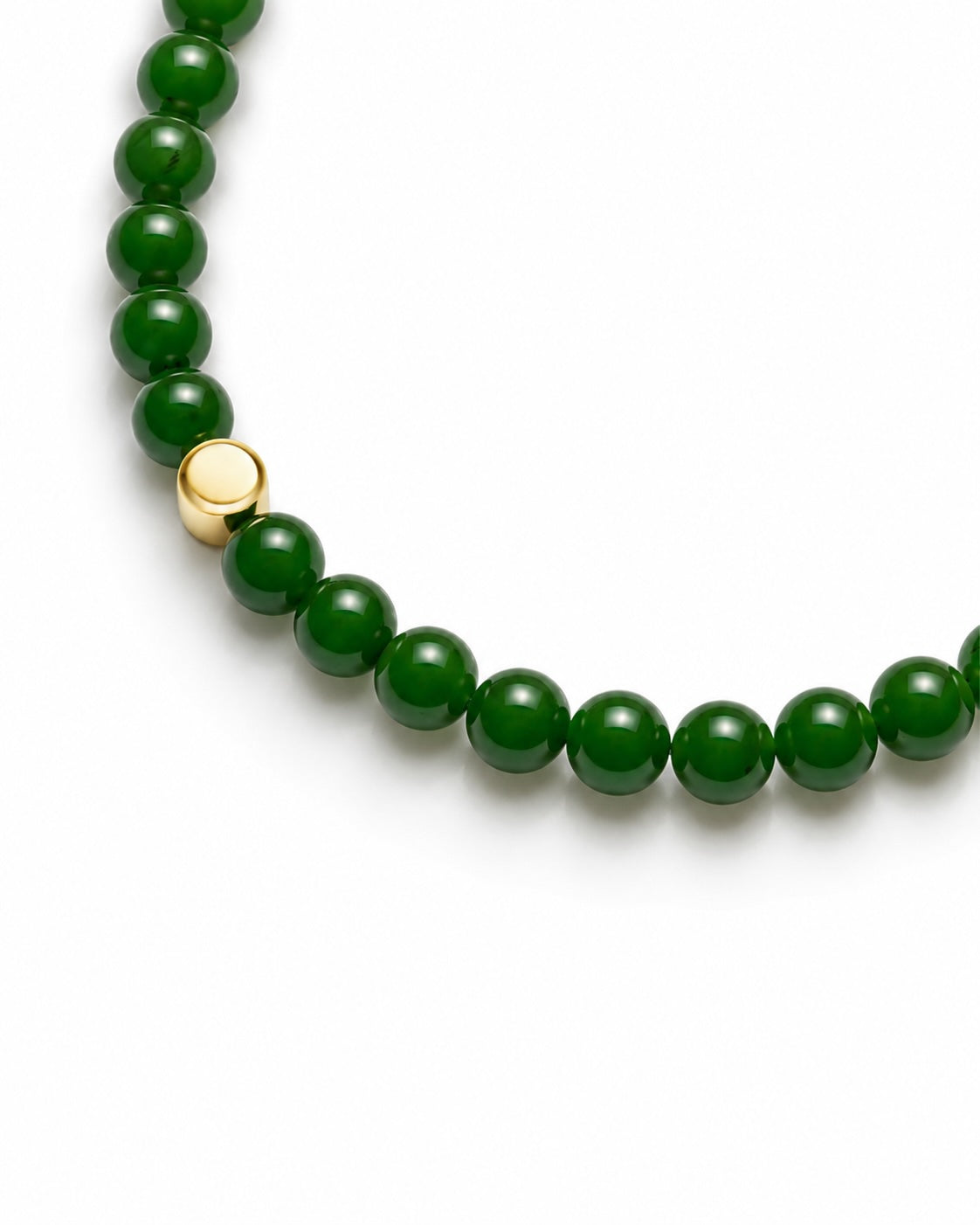The Game of Go Hetian Green Jade Beaded Necklace