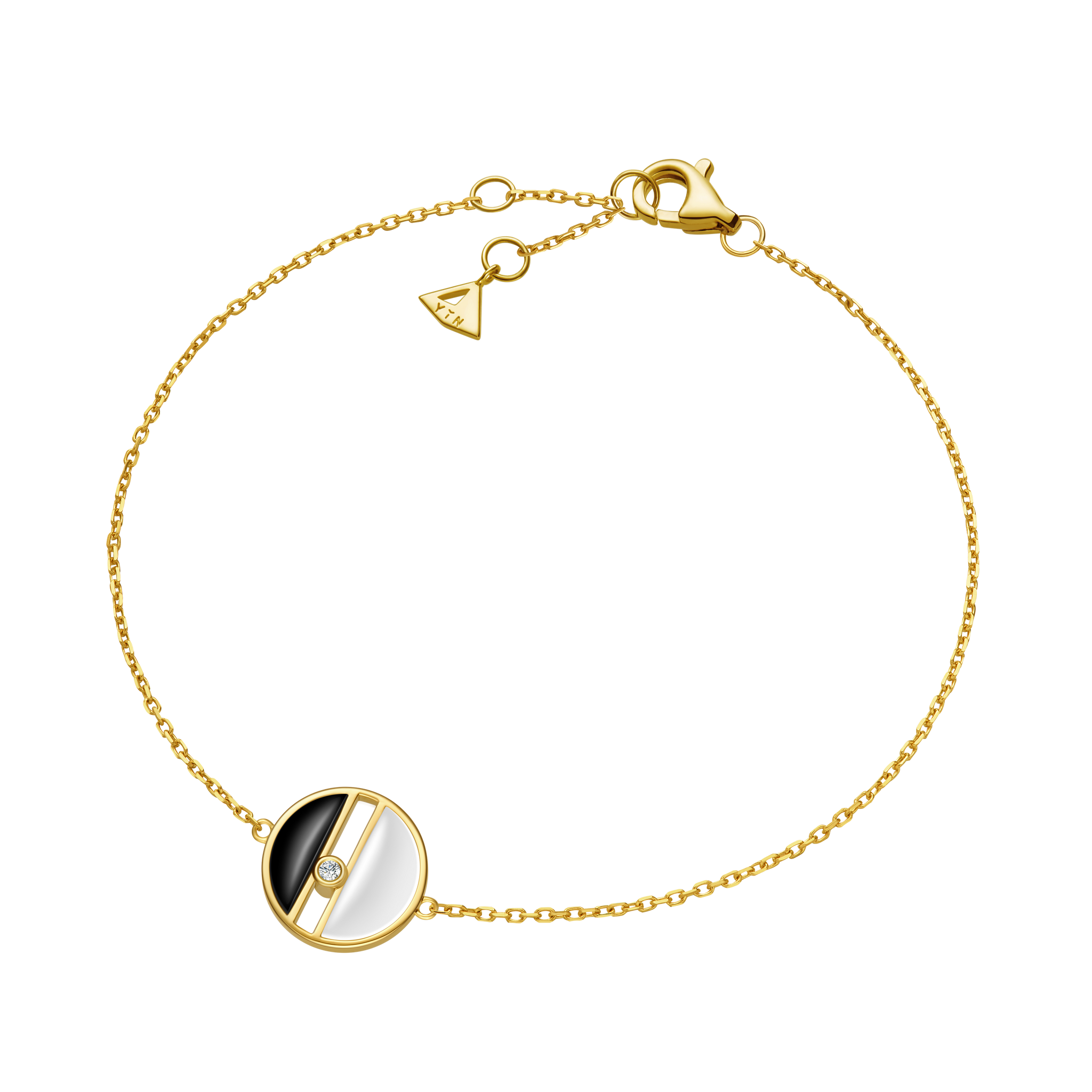 The Game of Go Black & White Hetian Jade Bracelet