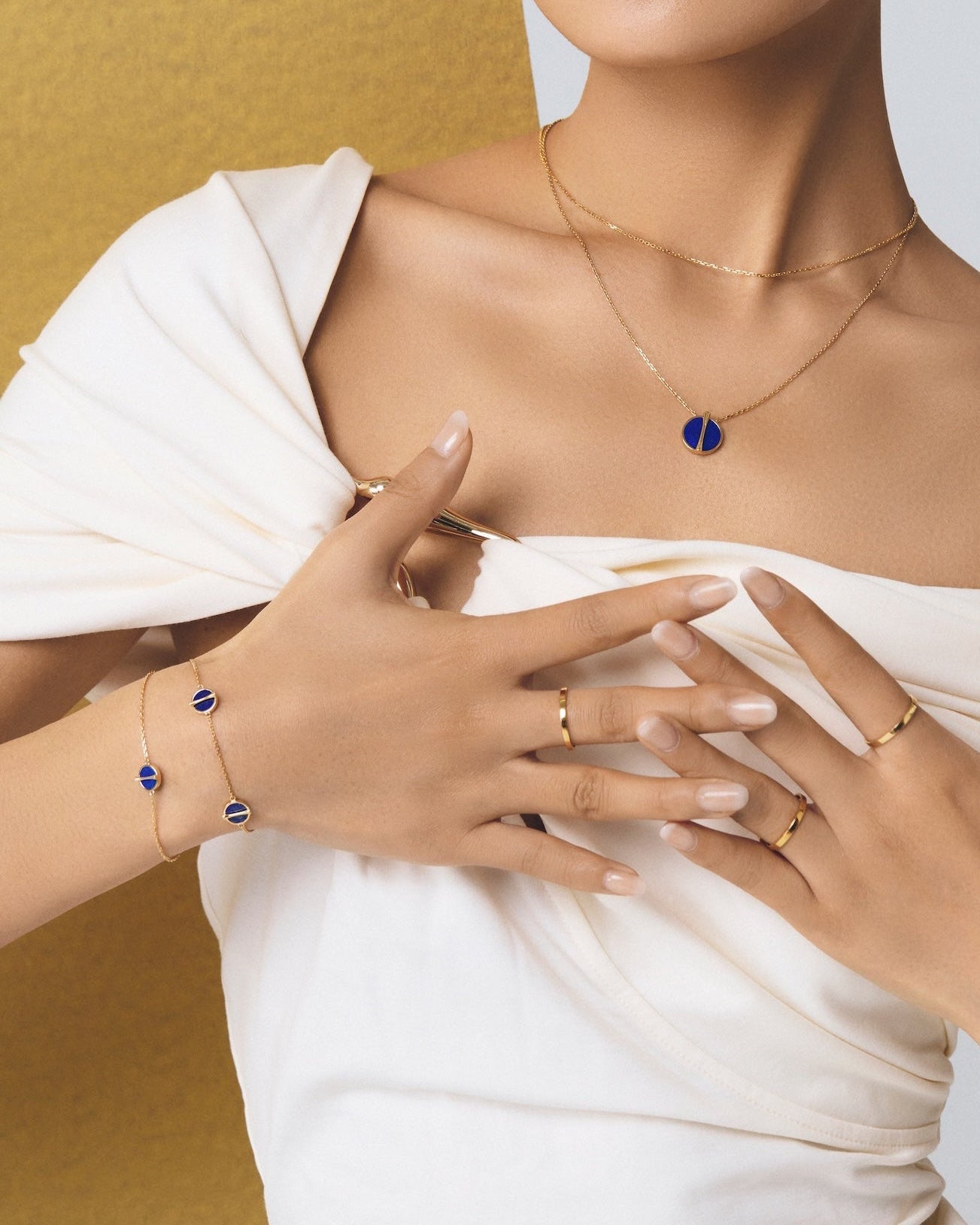The Golden Ratio 3-motif Bracelet - Lapis