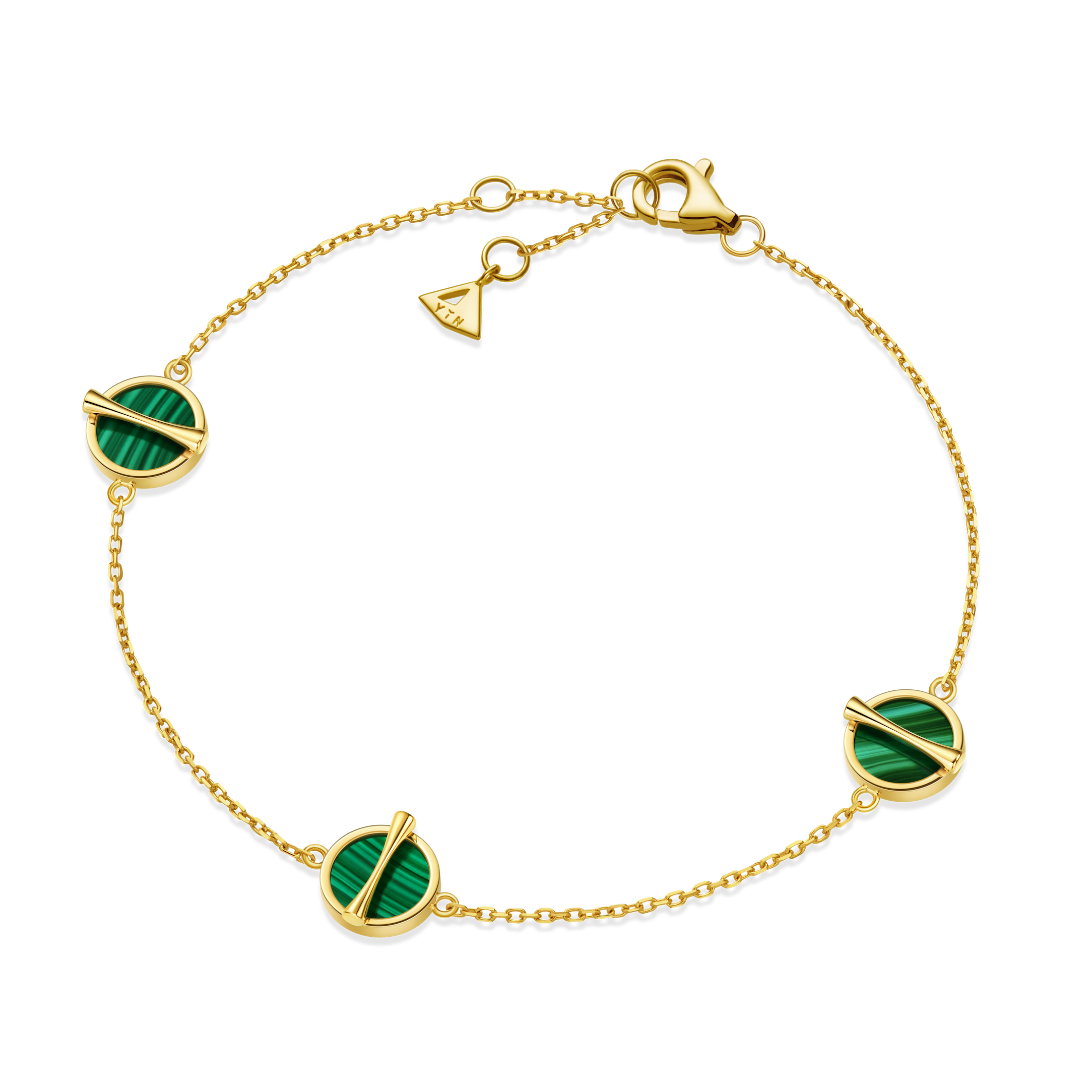 The Golden Ratio 3-motif Bracelet - Malachite