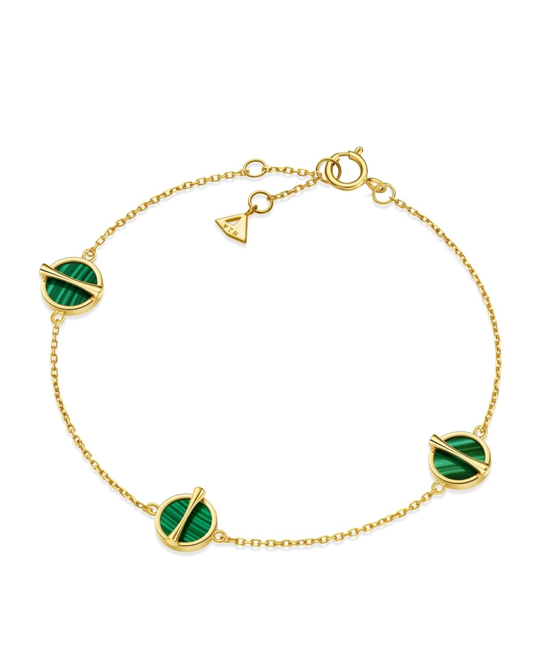 The Golden Ratio 3-motif Bracelet - Malachite