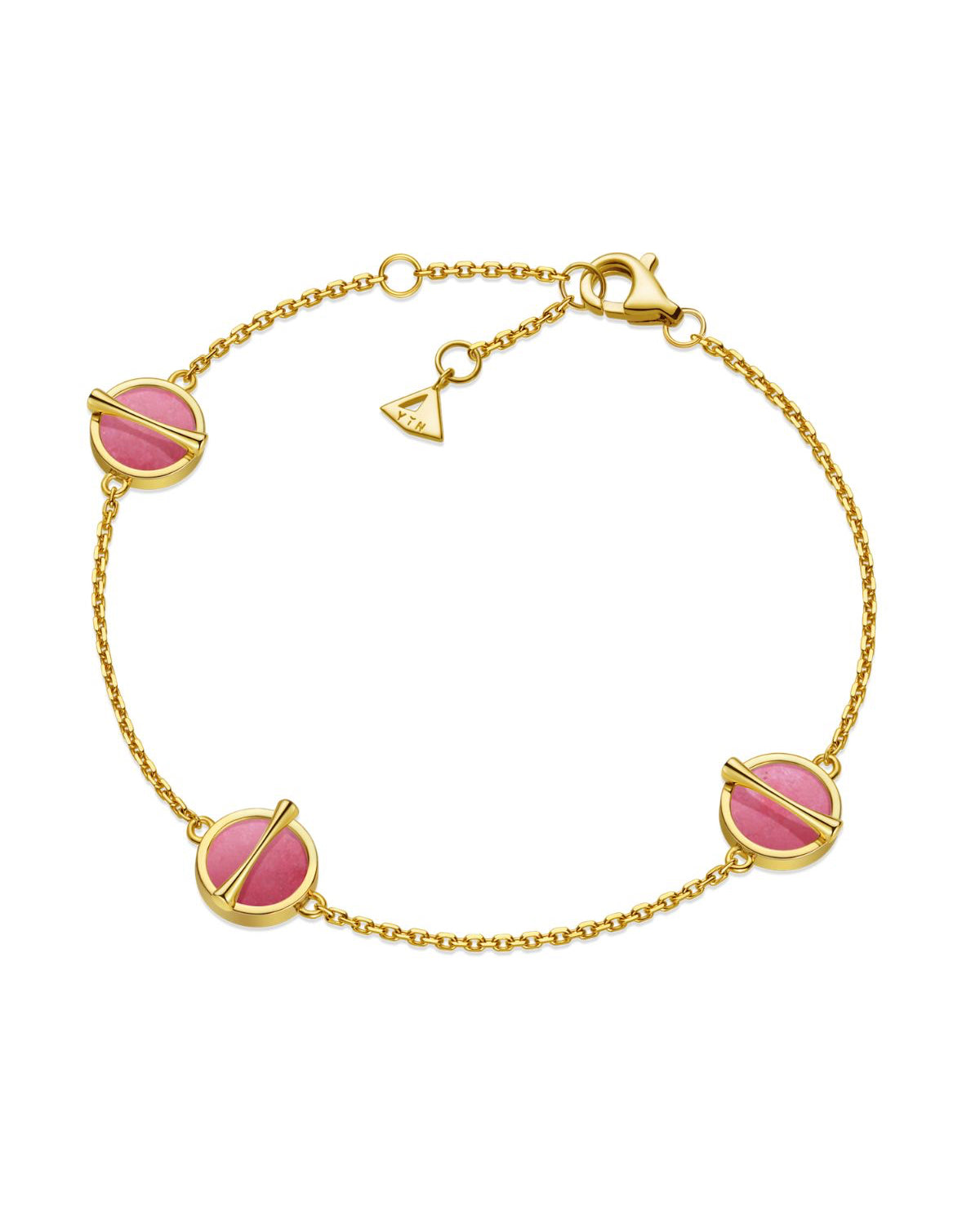 The Golden Ratio 3-motif Bracelet - Rhodonite