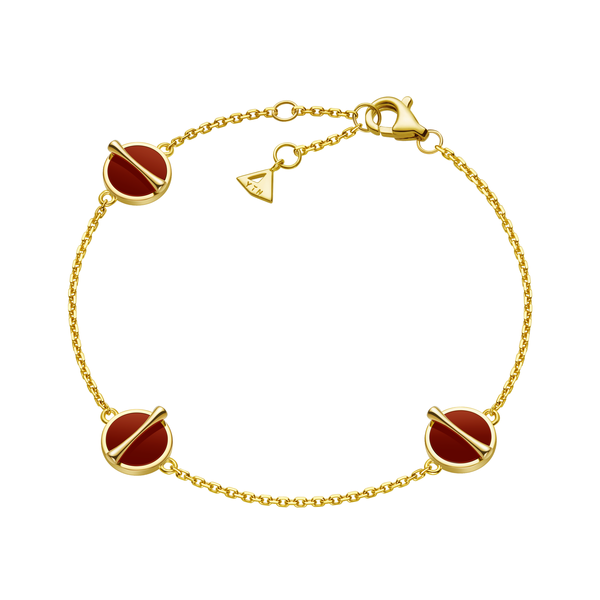 The Golden Ratio 3-motif Bracelet - Carnelian