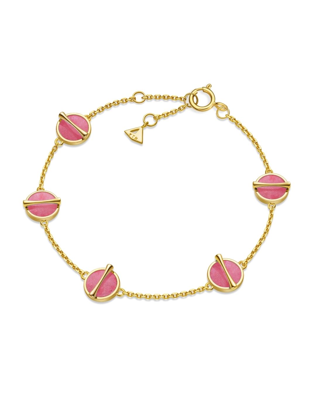 The Golden Ratio 5-motif Bracelet - Rhodonite