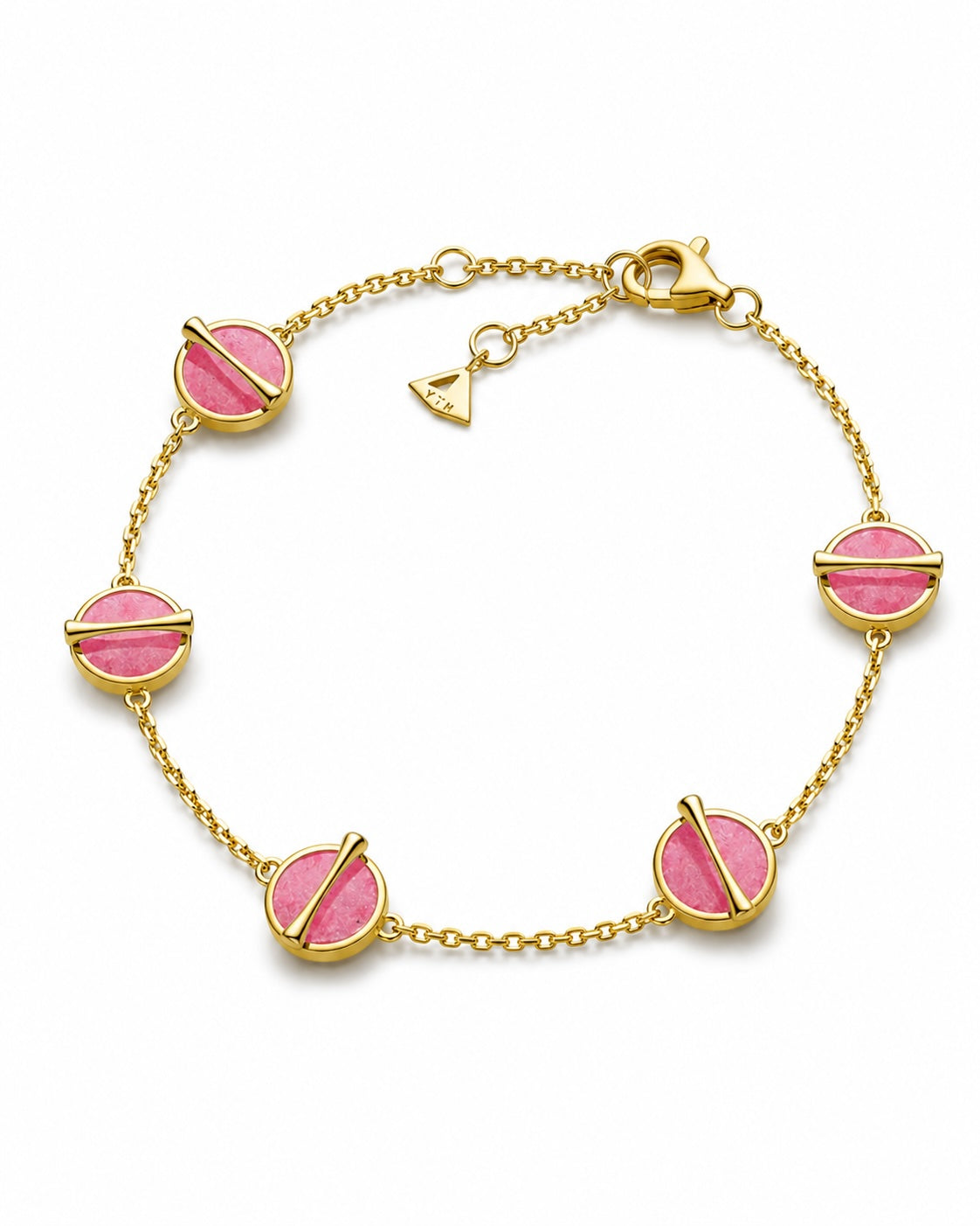 The Golden Ratio 5-motif Bracelet - Rhodonite